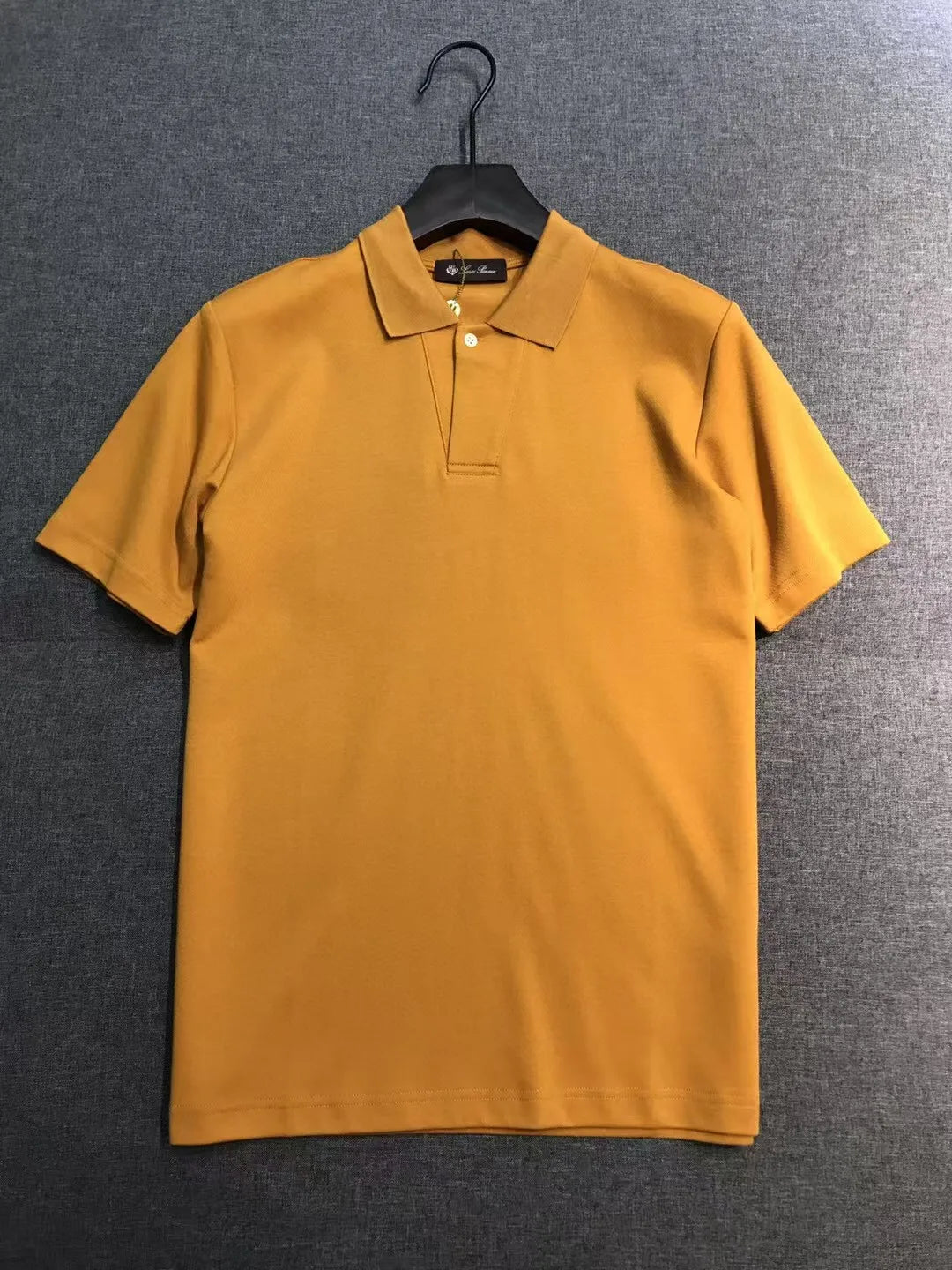 Italian European and American old money style 25 summer minimalist lapel short-sleeved business casual polo shirt