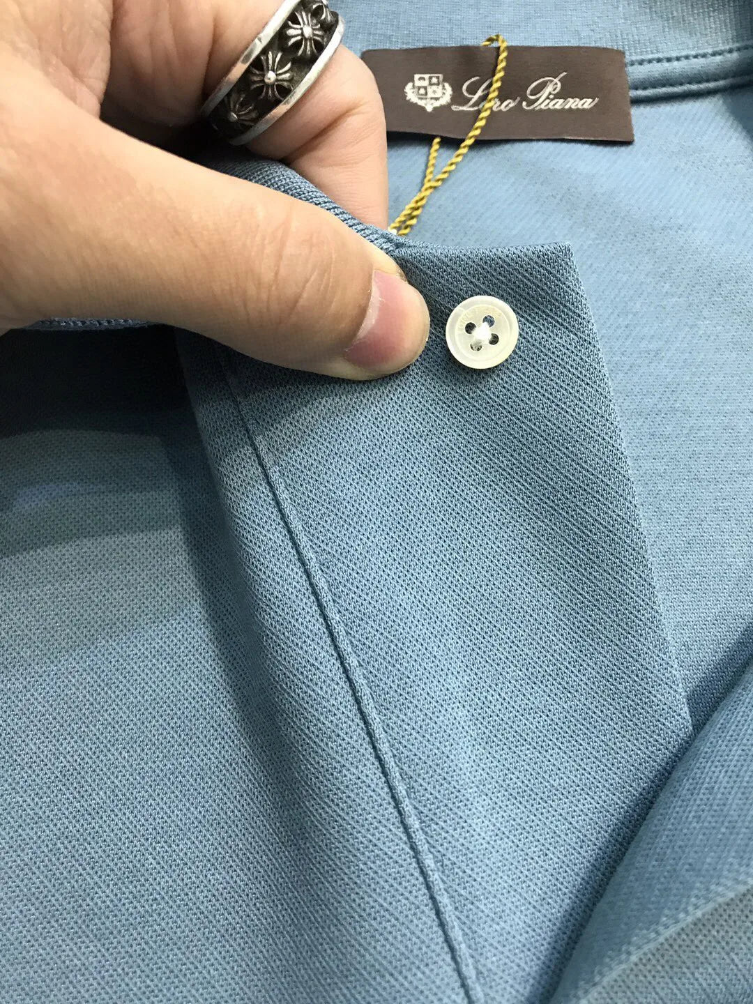 Italian LP old money style light luxury men's summer simple business casual lapel short sleeved polo shirt