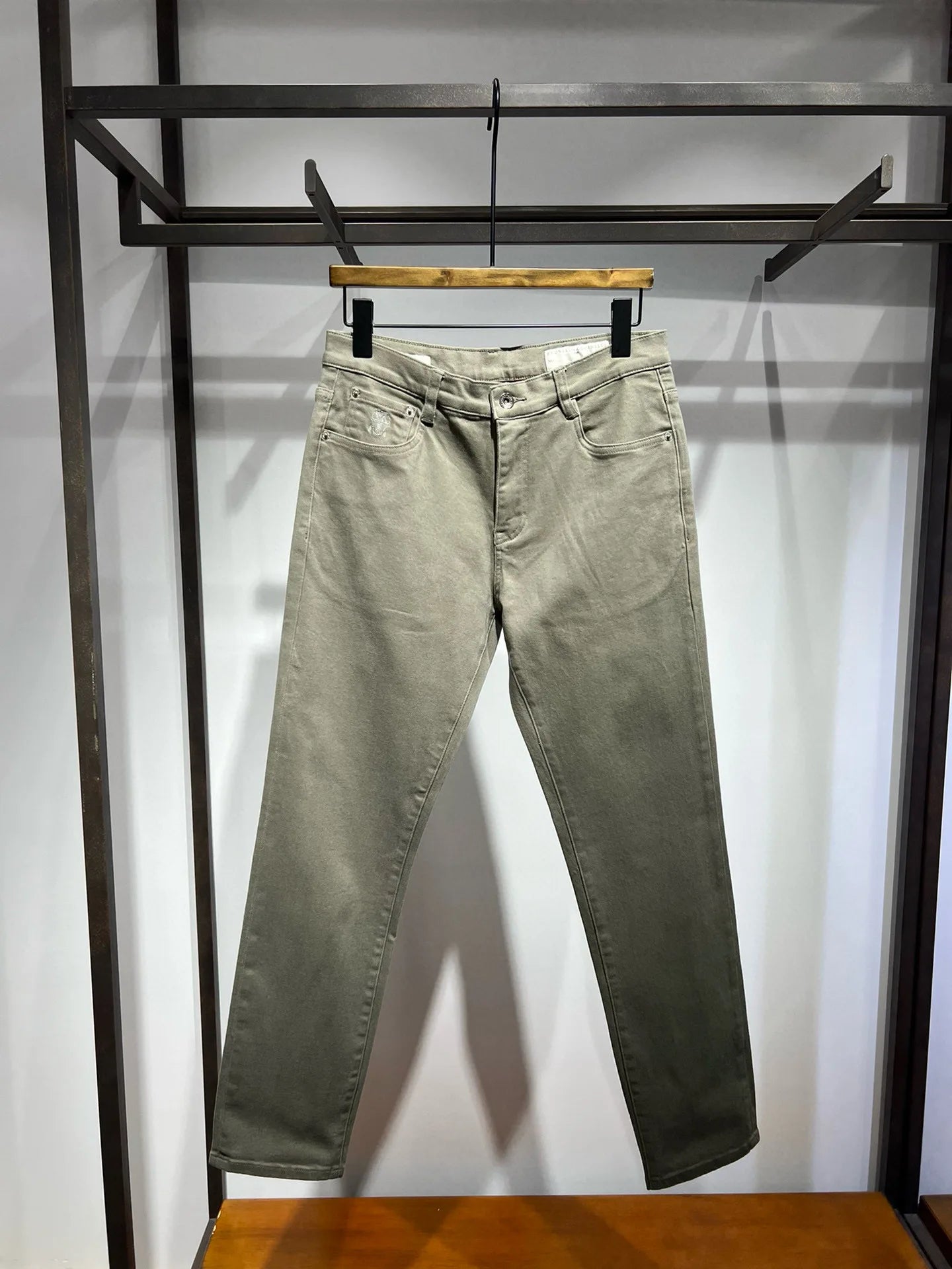 Fashion light luxury Italian BC men's spring and summer new business casual fashion small straight jeans