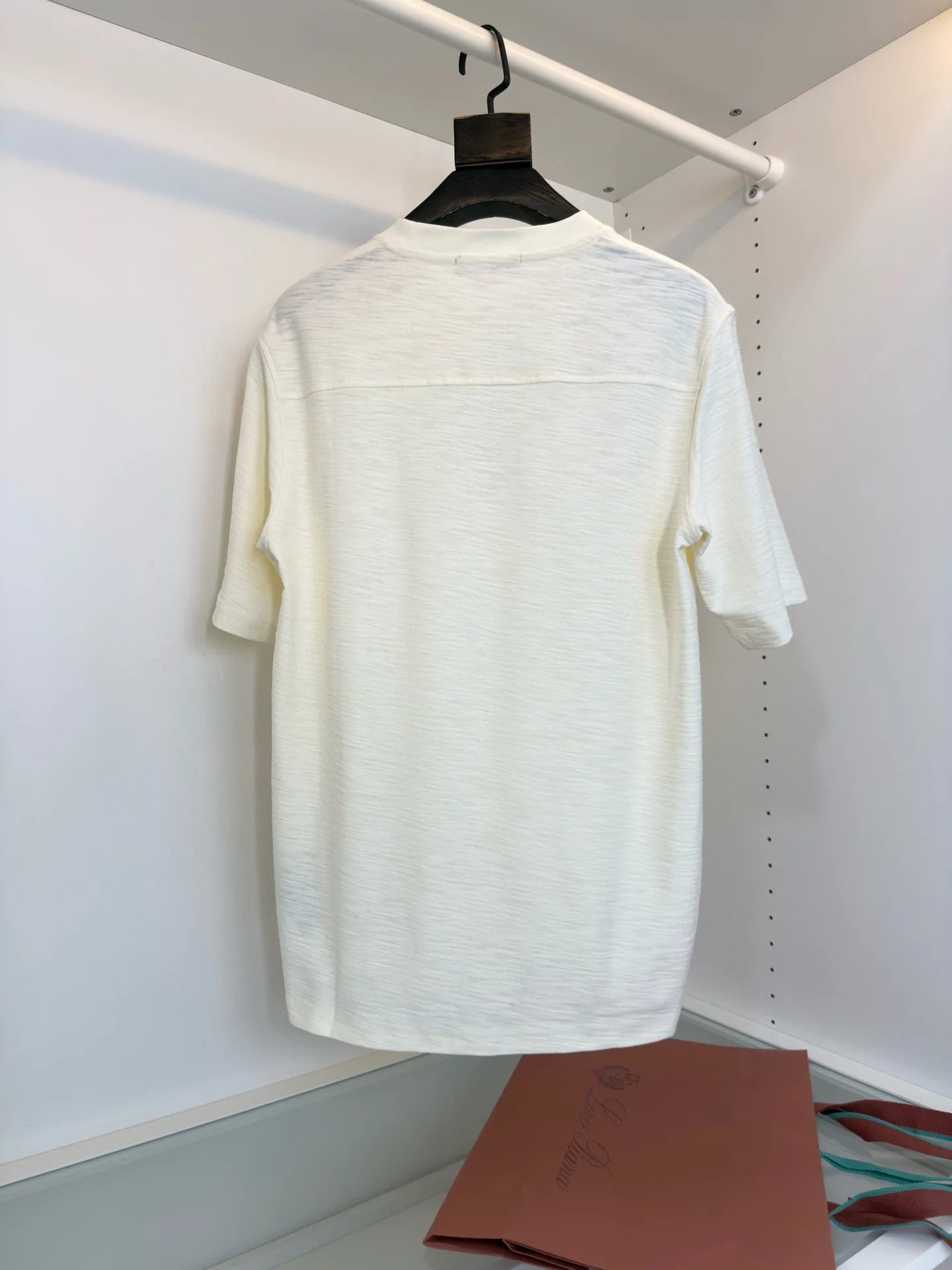 Italian LP men's clothing new custom-woven breathable fabric fashion casual old money wind round neck short-sleeved T-shirt