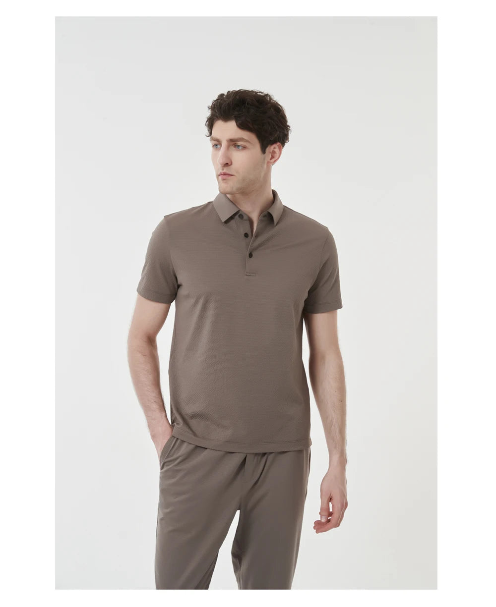 Coolmax Cool Sense Technology Summer New Business and Leisure Breathable Quick Drying Short Sleeve Anti Wrinkle Polo Shirt