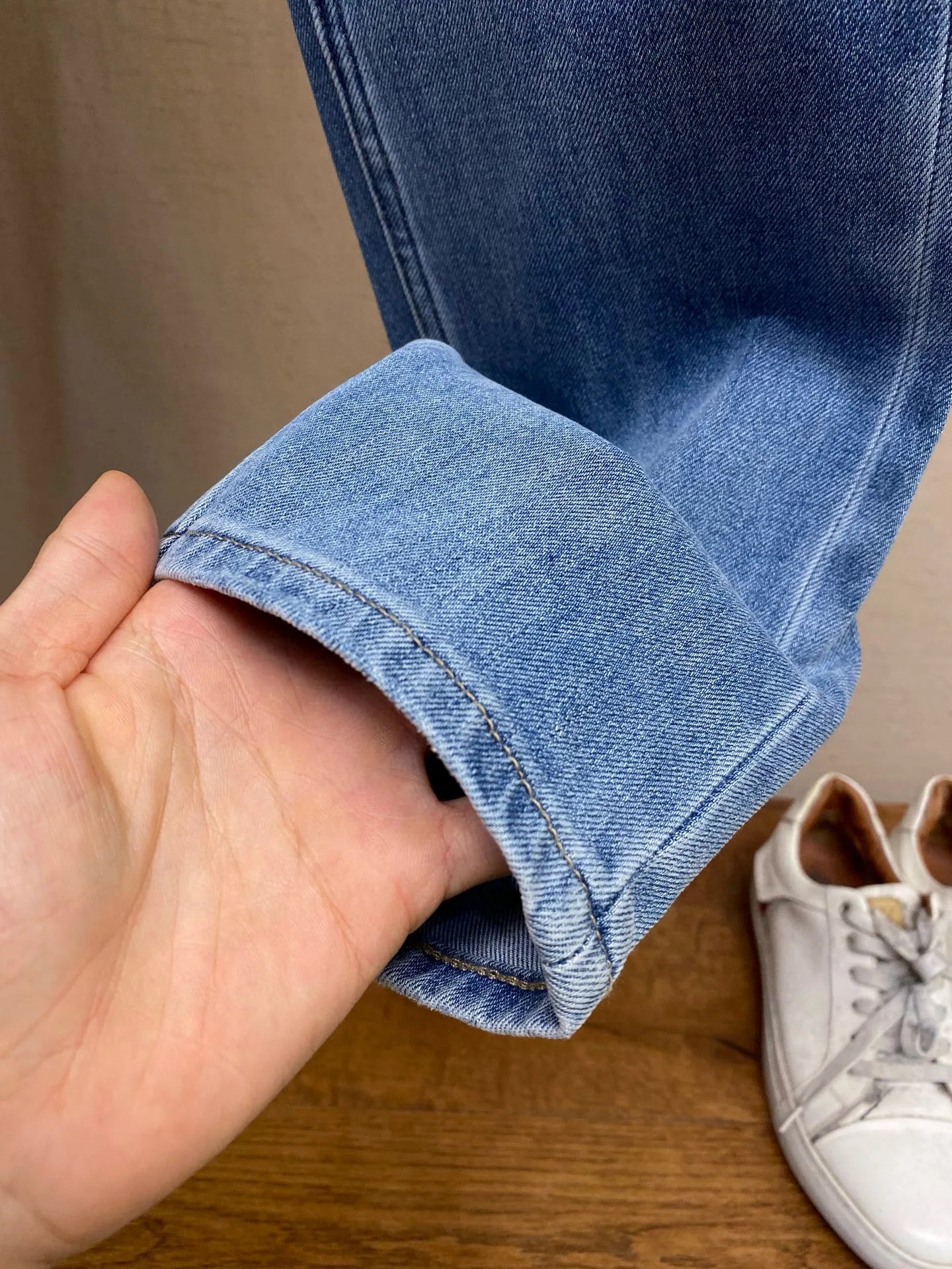 Italy BC men's spring and summer new washed blue micro-elastic breathable fashion casual old money wind small straight jeans