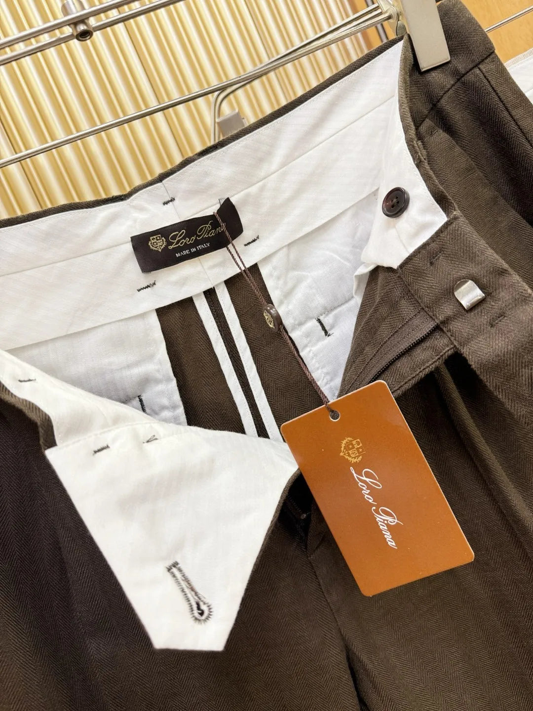 Italian LP light luxury minimalist summer high version straight pants business casual tencel linen pants men