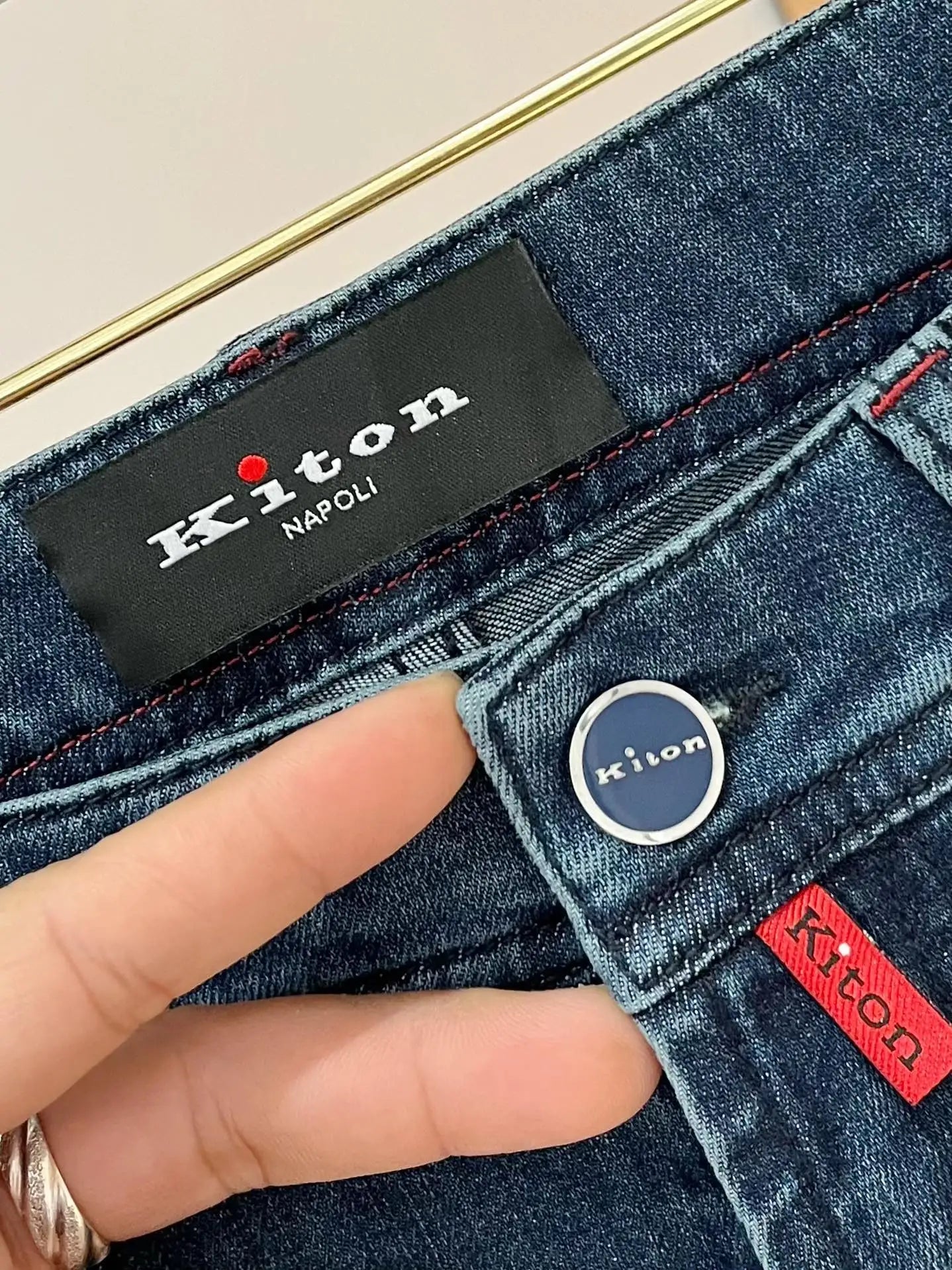 25 spring and summer new Italian kiton chiton solid color fashionable versatile slim-fitting small feet men's casual jeans