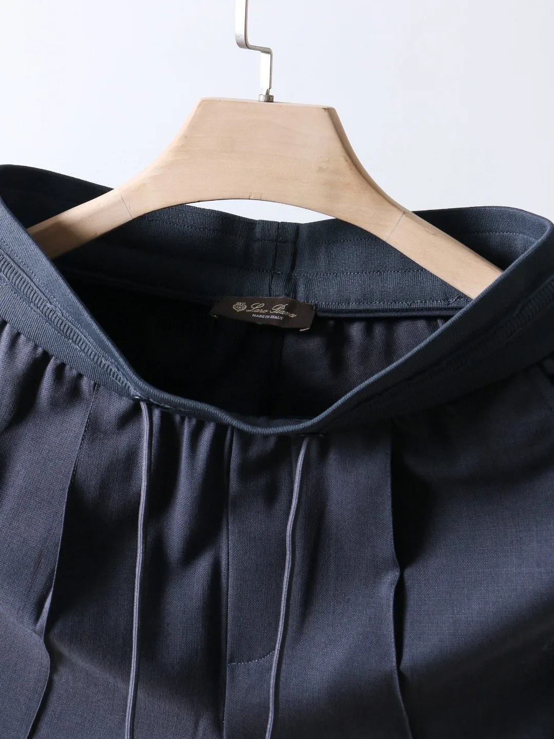 Italian LP European and American light luxury men's clothing, linen Tencel vertical elastic waist tether straight casual pants