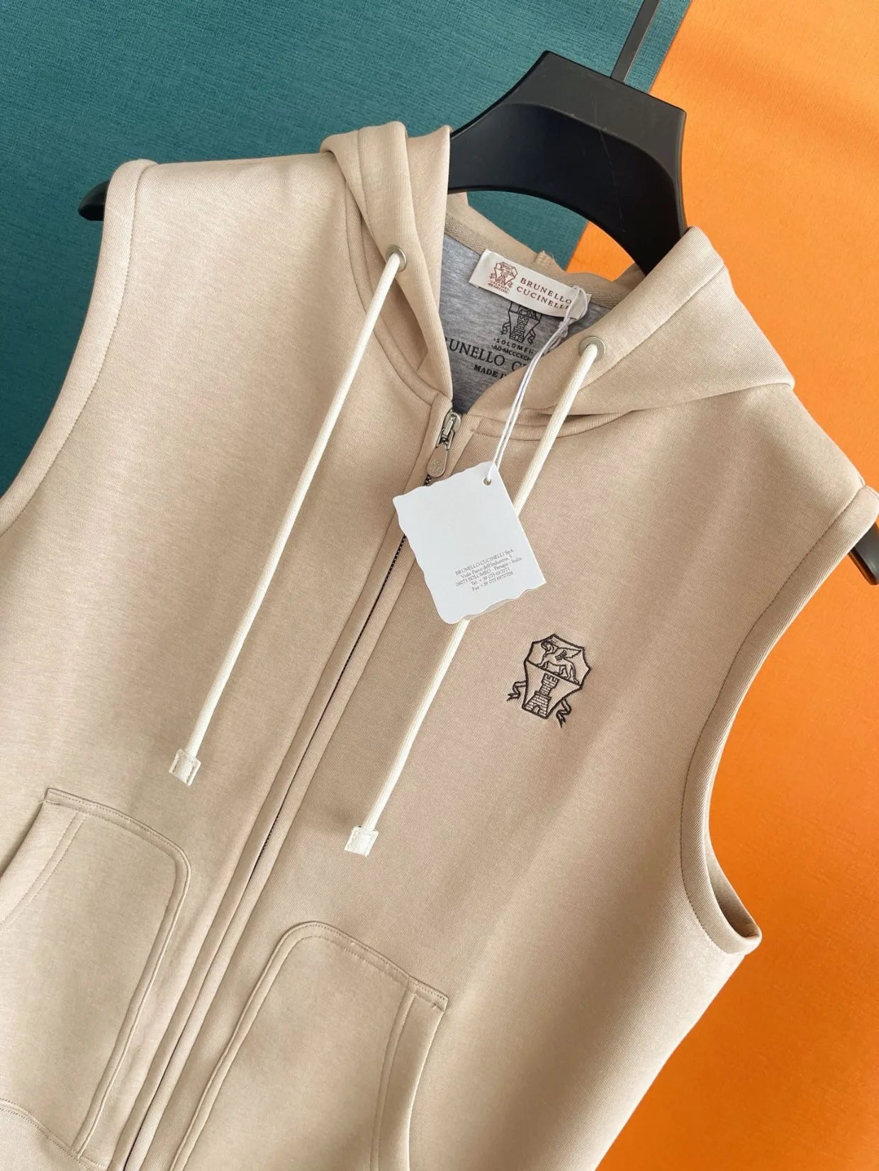 Italy BC old money style men's clothing autumn and winter new Tencel space cotton fabric business leisure hooded vest jacket