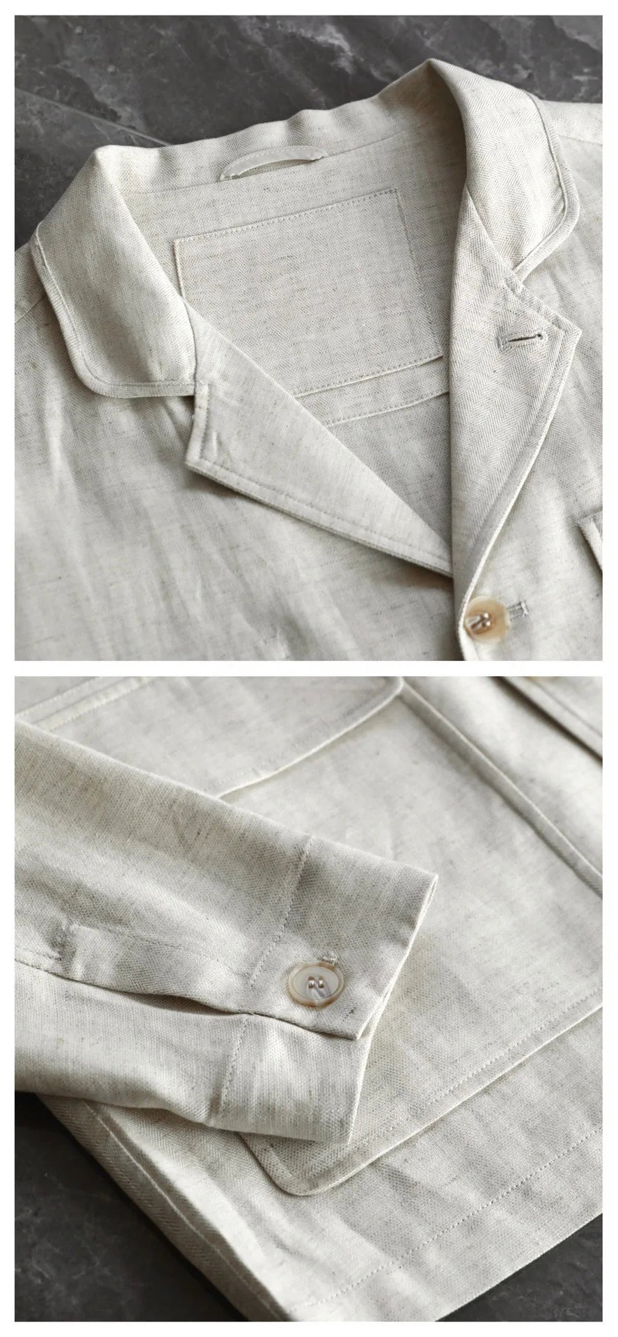 Low key old money style BC spring lyocell linen blend lapel jacket jacket