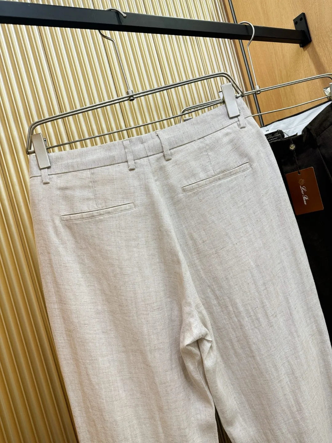 Italian LP light luxury minimalist summer high version straight pants business casual tencel linen pants men