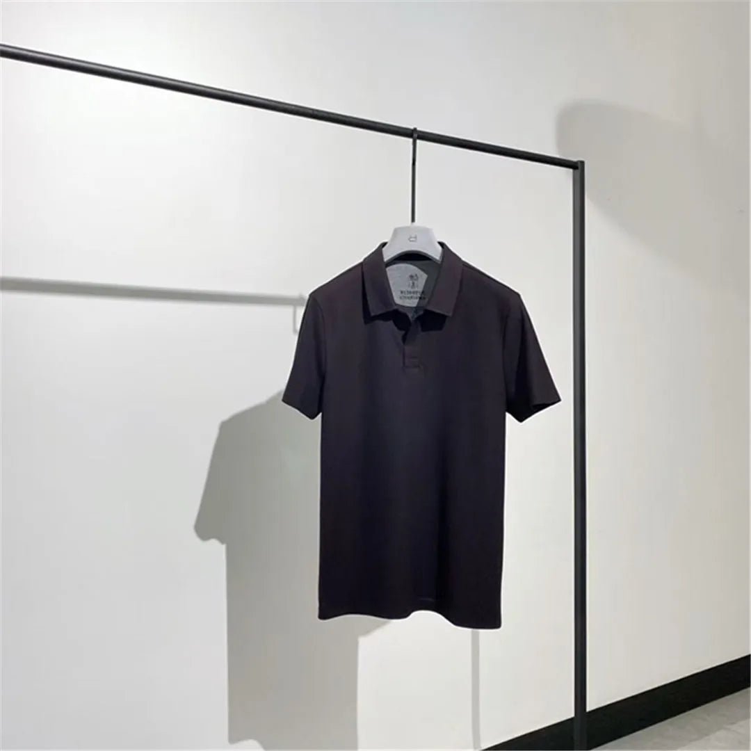 Low-key high-end sense, business casual high-end cotton lapel short-sleeved T-shirt polo shirt