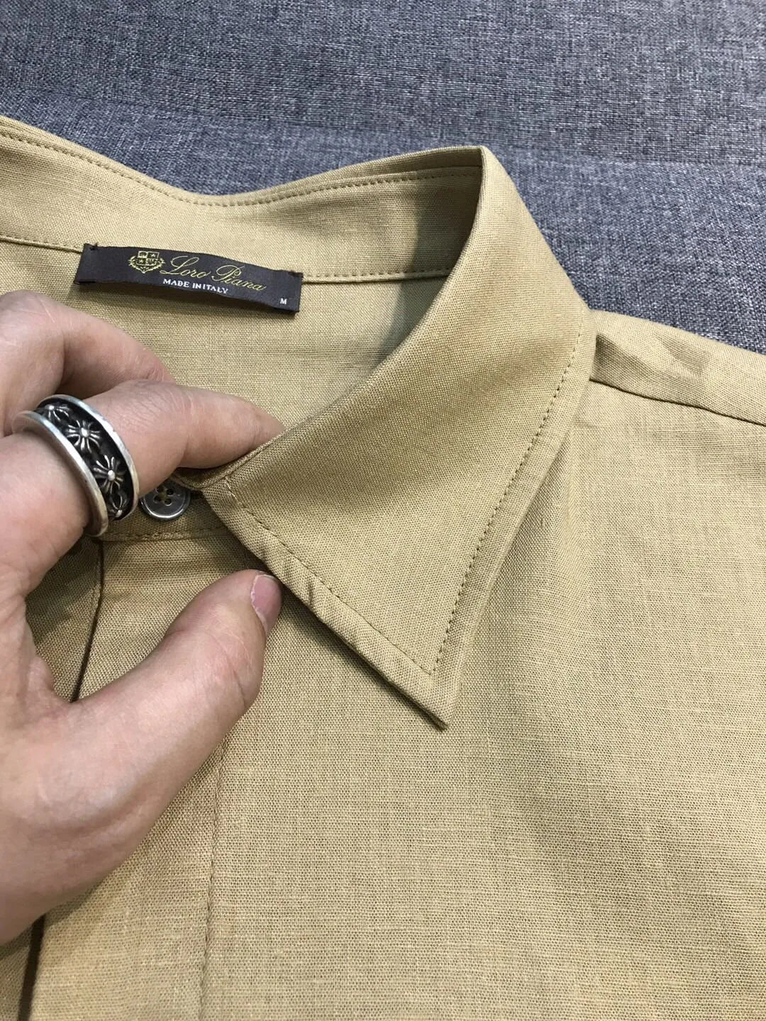 LP old money style high-quality summer collar short business casual linen polo shirt