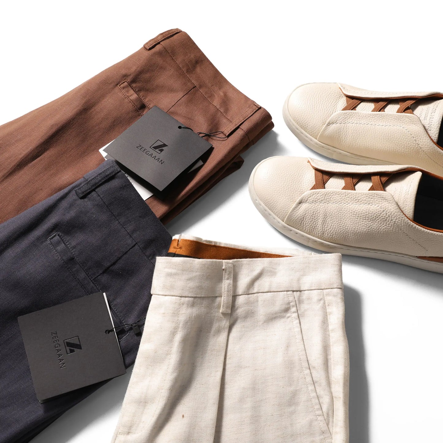 ZZ spring and summer new business casual cool tencel linen blend trousers