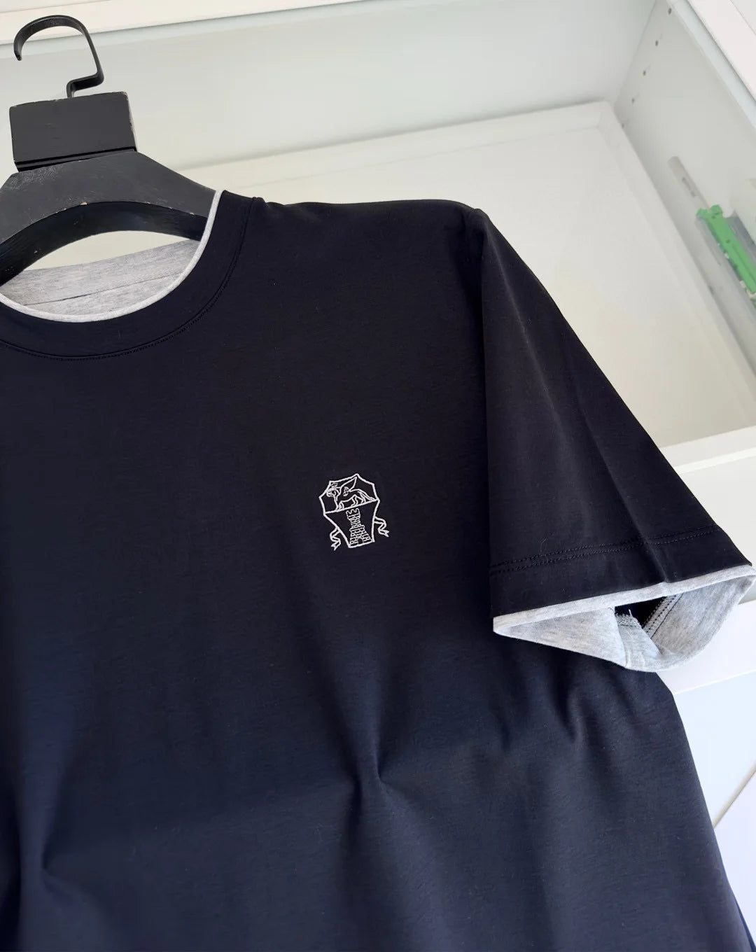 Italy BC men's clothing 25 summer new long-staple cotton breathable fake two fashion casual old money wind short-sleeved T-shirt