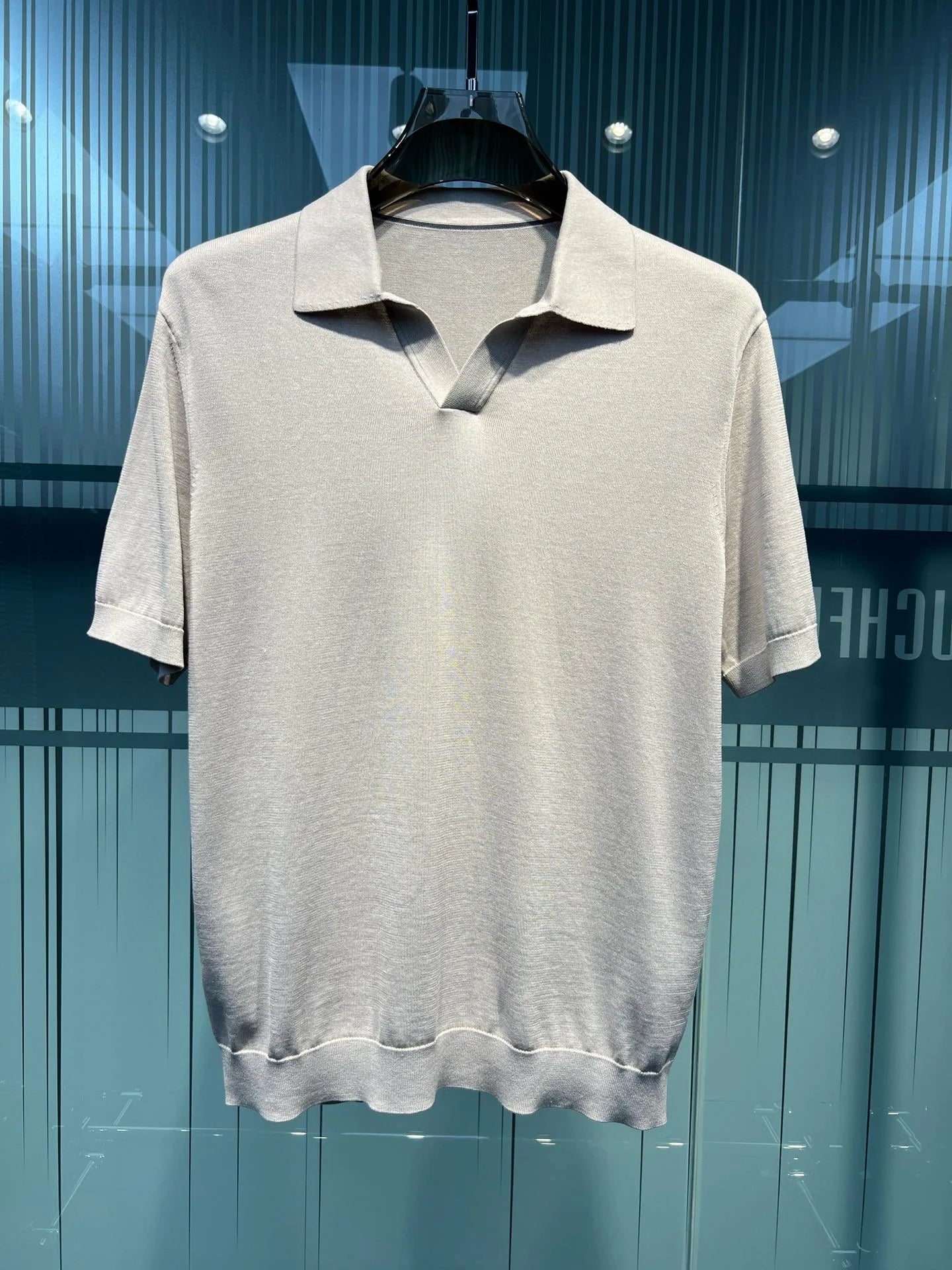 Old Money Style Summer New Mulberry Silk Blended Fabric Sweat Absorbing and Breathable Business Casual Short Sleeve Polo Shirt