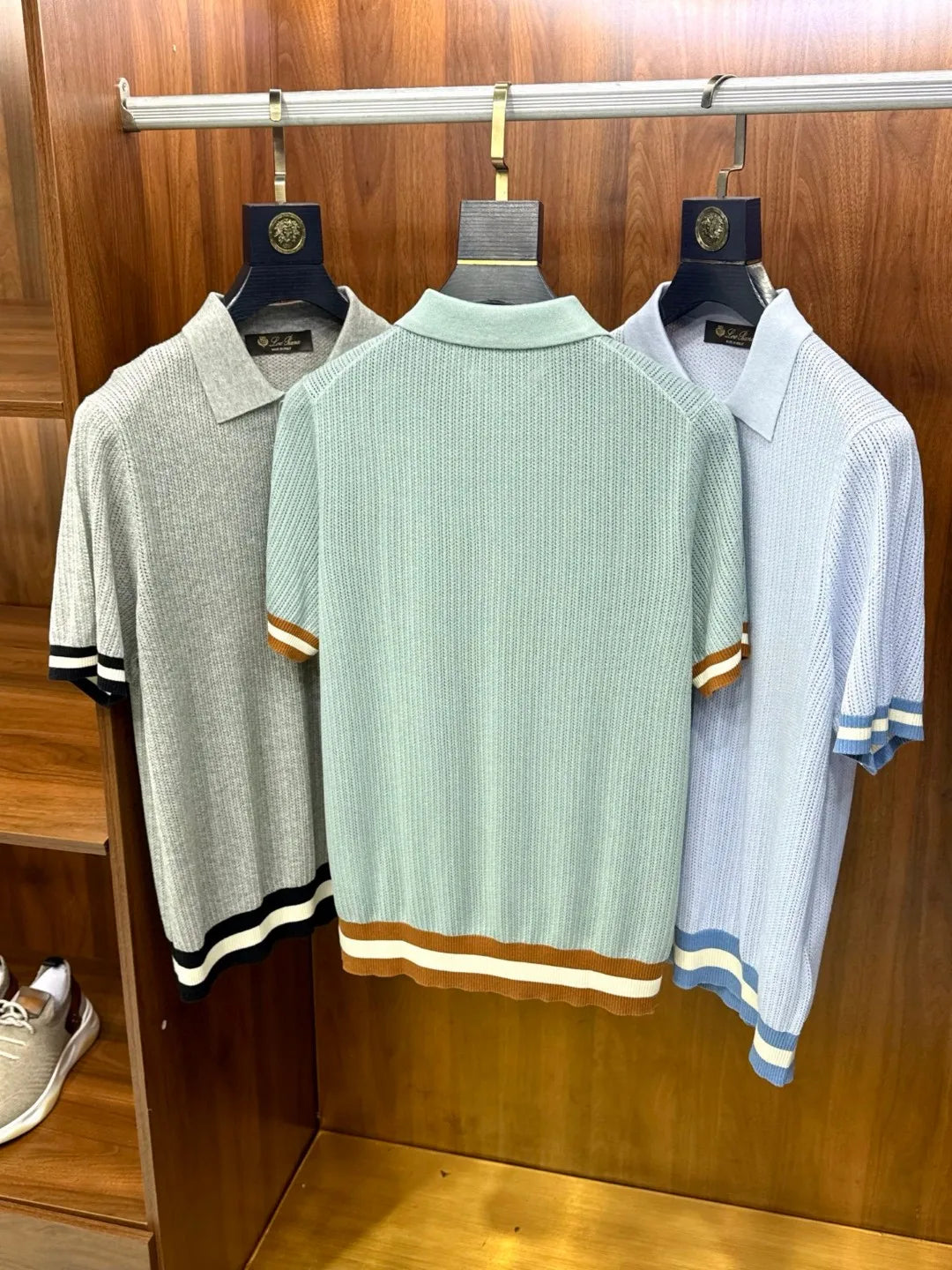 Italian LP Old Money Wind 25 Summer Mulberry Silk Mixed Cashmere Flip Collar Short Sleeve Casual Polo Shirt