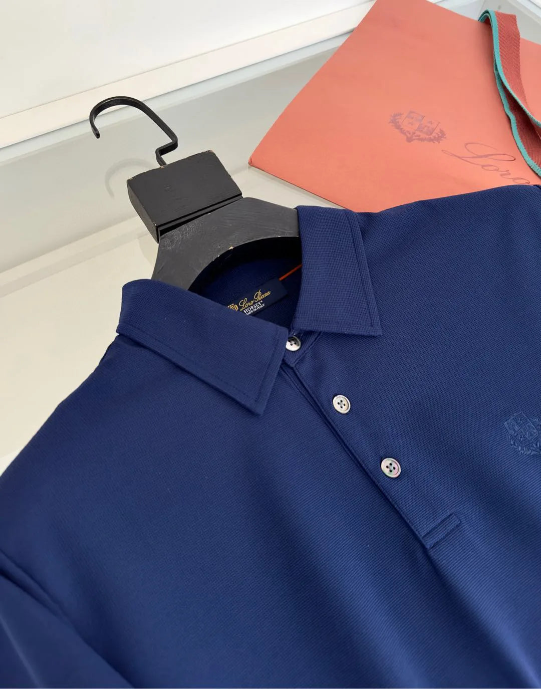 Italian LP men's summer new spandex breathable fabric simple business casual short-sleeved polo shirt