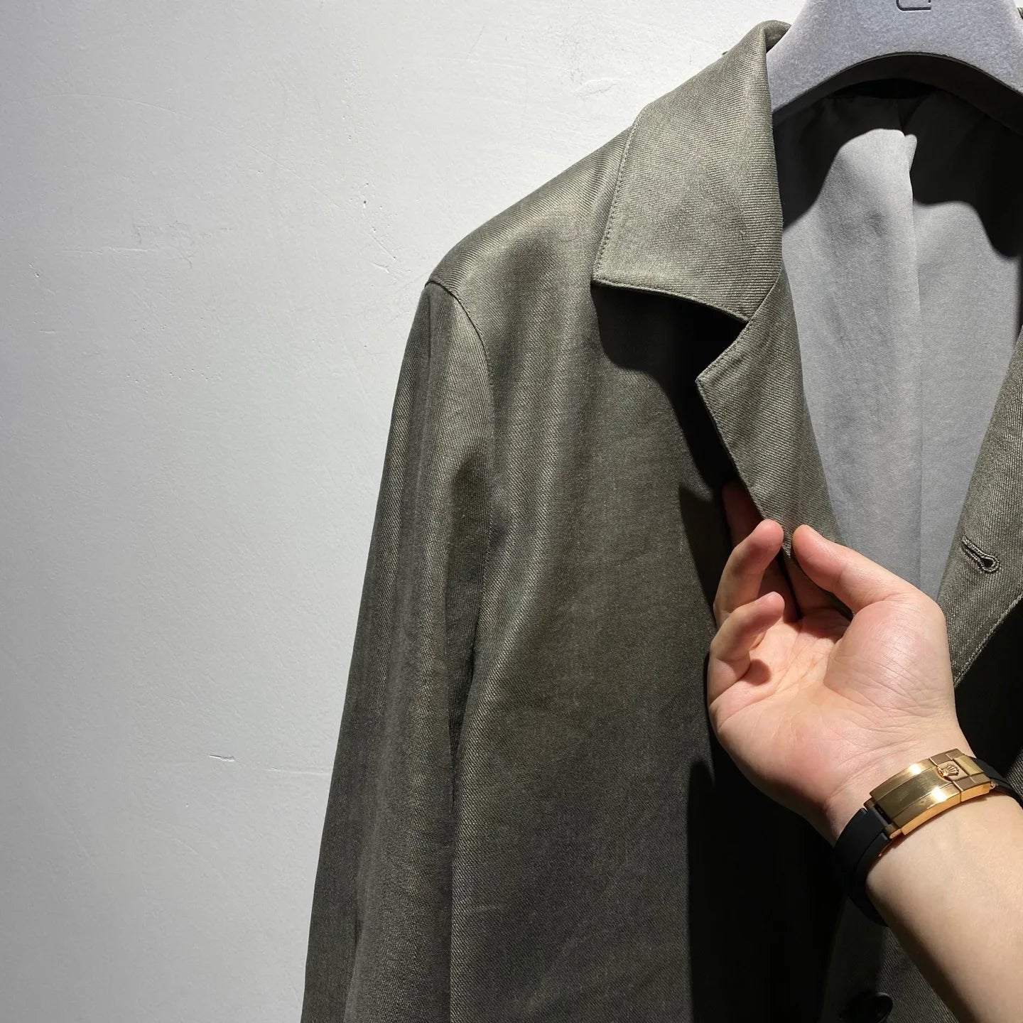 Classic old money style, high-end skin-friendly texture, breathable lapel linen tooling jacket