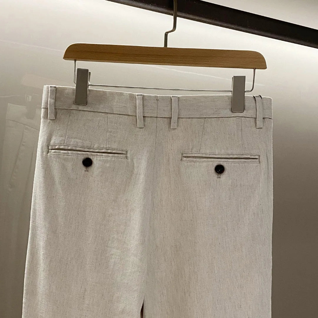 Fashion light luxury Italian LP men's clothing spring and summer new linen viscose fashion old money style business casual pants
