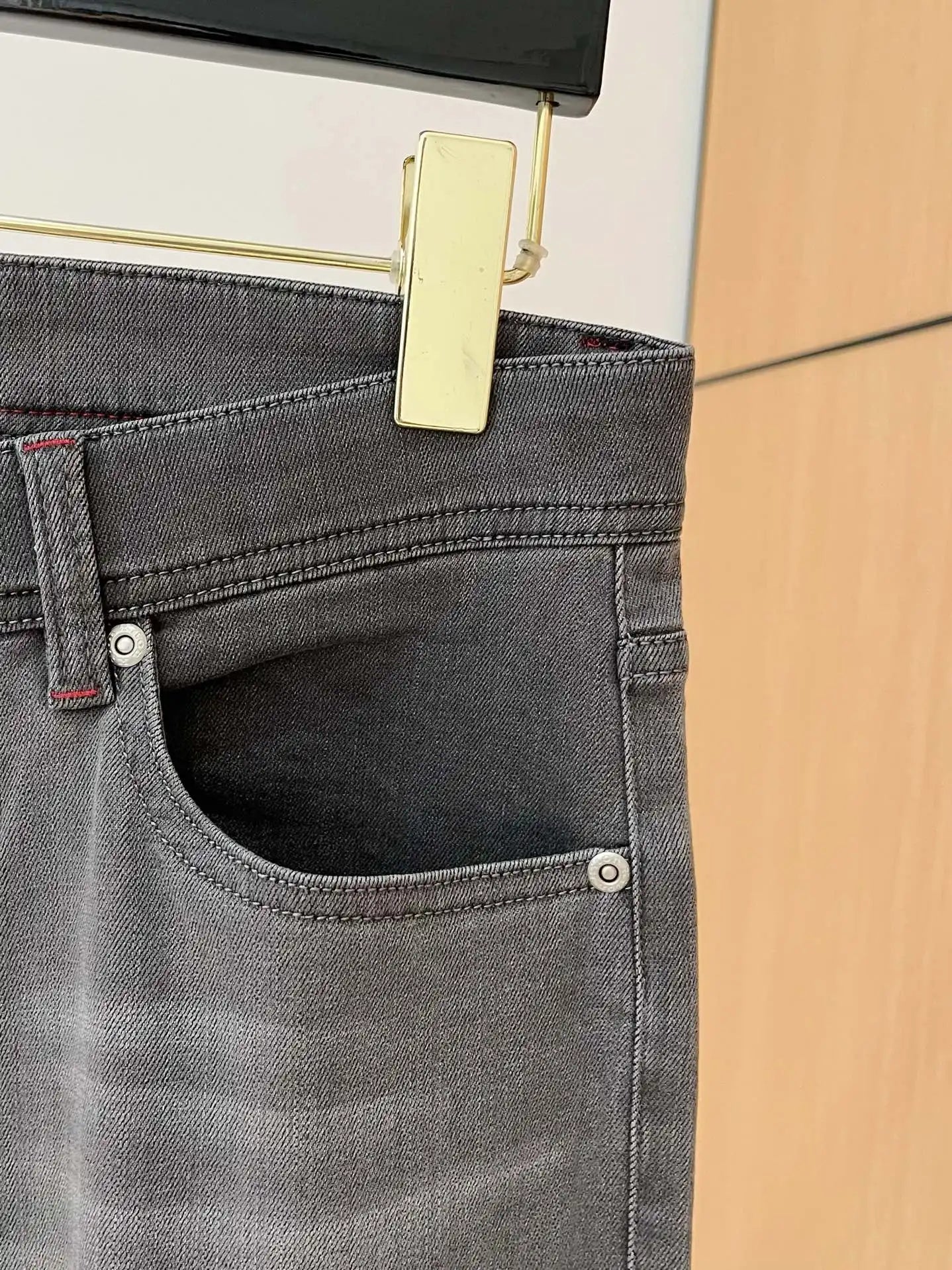 25 spring and summer new Italian kiton chiton solid color fashionable versatile slim-fitting small feet men's casual jeans