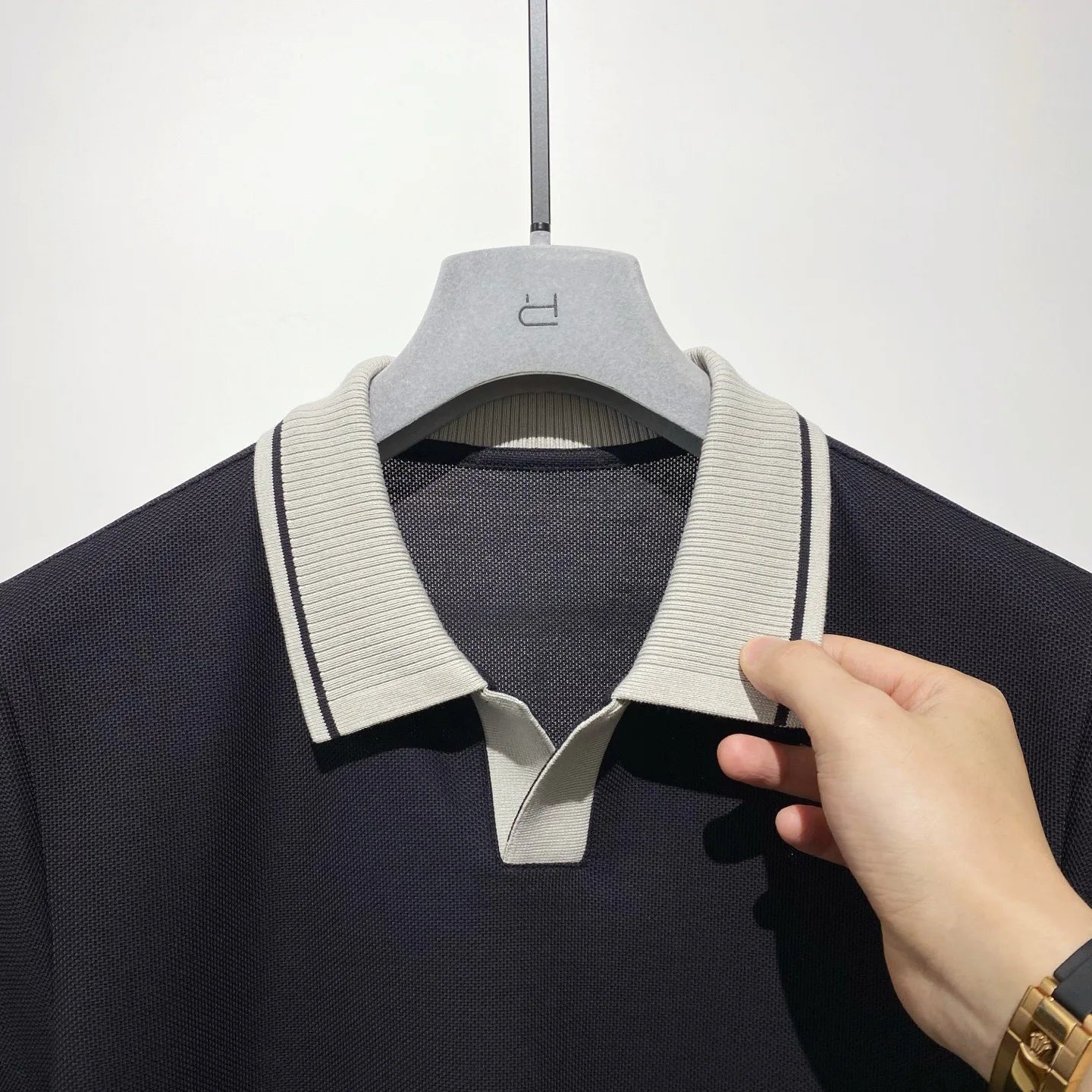 Light luxury style 25 spring and summer new, old money style business leisure commuting lapel short-sleeved T-shirt polo shirt