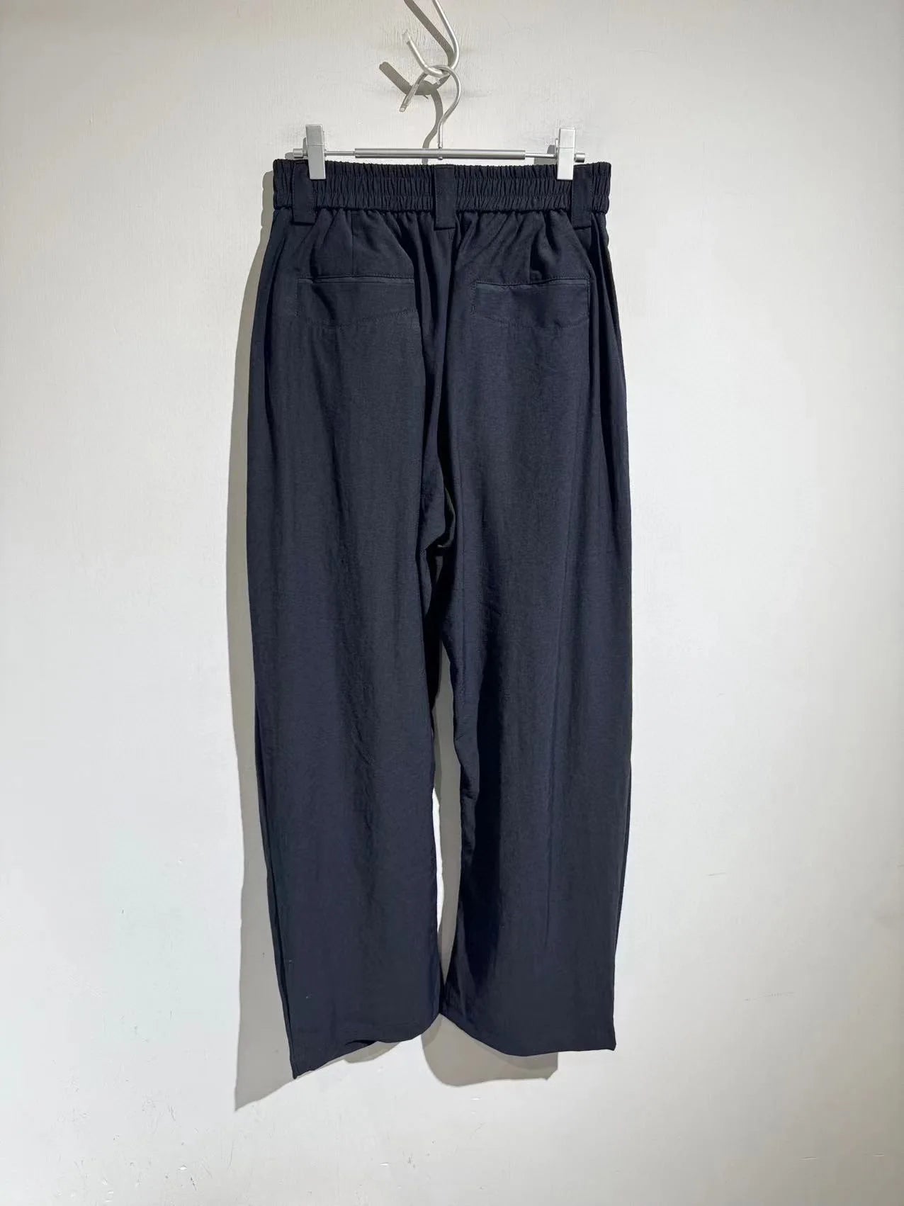 Elastic elastic waist summer tencel linen loose straight scimitar casual trousers