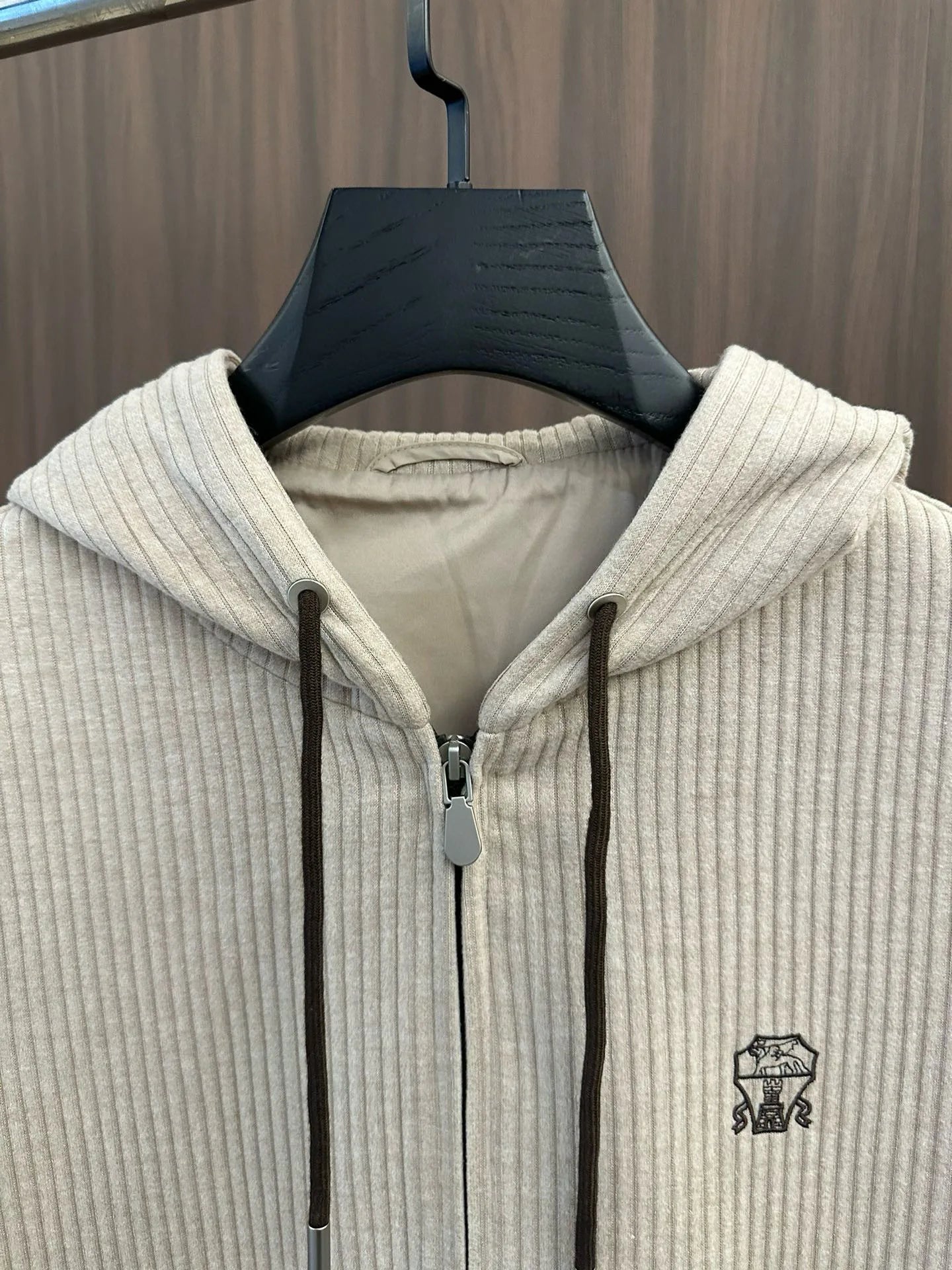 Italy BC old money style men's clothing 24 autumn and winter new wool stripe fashion business casual hooded jacket