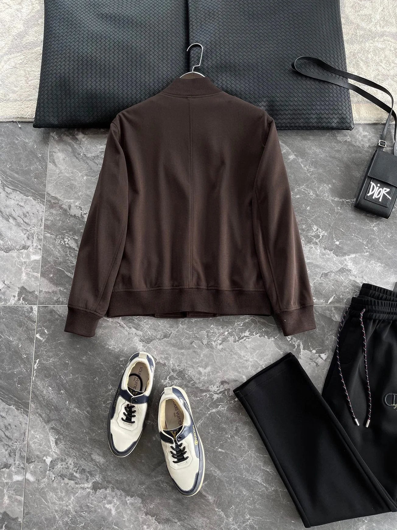 BC old money style, Lyocell wool, classic multi-pocket business casual stand-up collar jacket