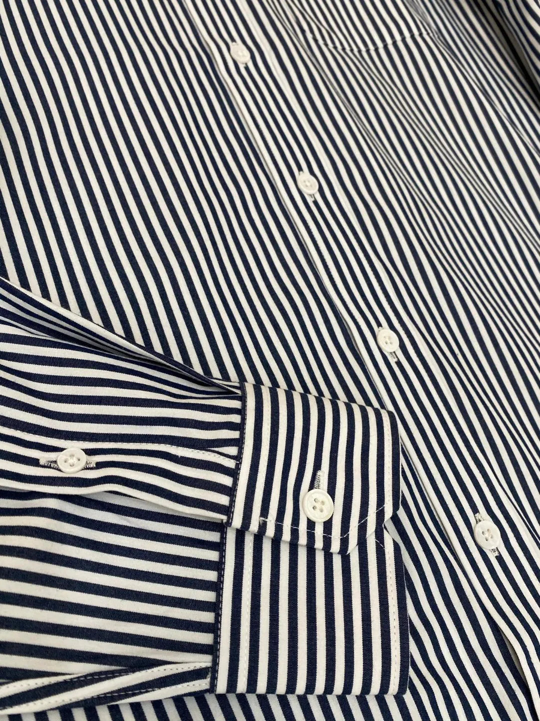 Italian old money style light luxury 25 summer pure cotton shirt business simple casual long sleeved striped shirt