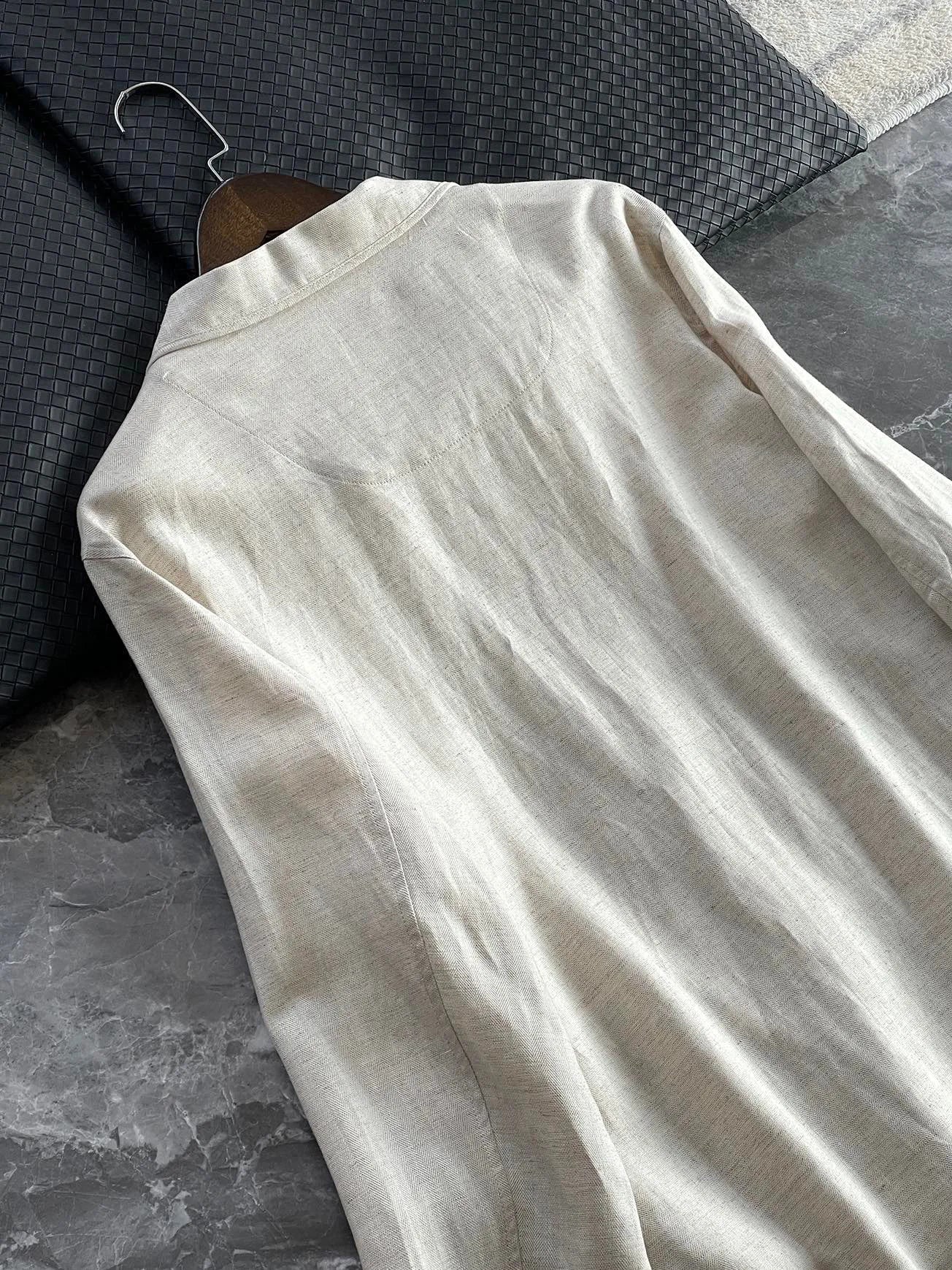 Low key old money style BC spring lyocell linen blend lapel jacket jacket