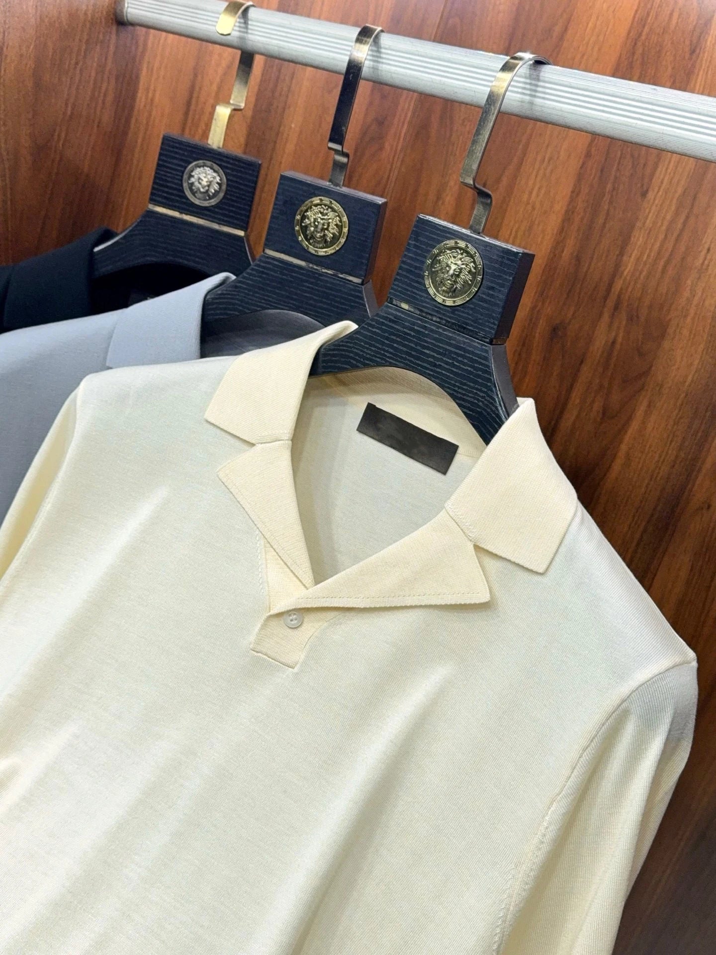 Cuban collar design, mulberry silk cotton blend, classic lapel business casual short-sleeved polo shirt
