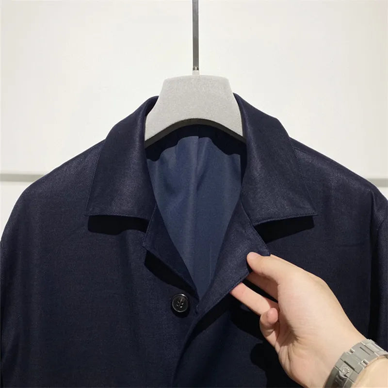 High luxury heavy series, light and breathable texture, temperament gentleman business casual linen loose jacket