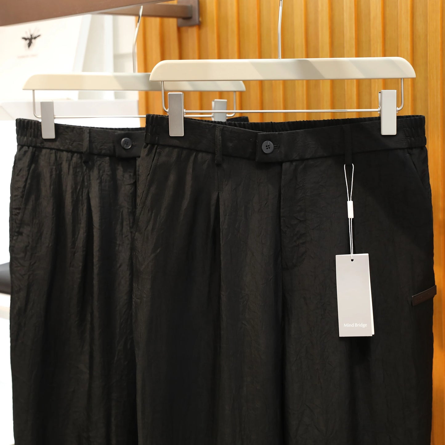 2025 spring and summer new men's light luxury urban outdoor acetate cool breathable wide-leg straight casual pants