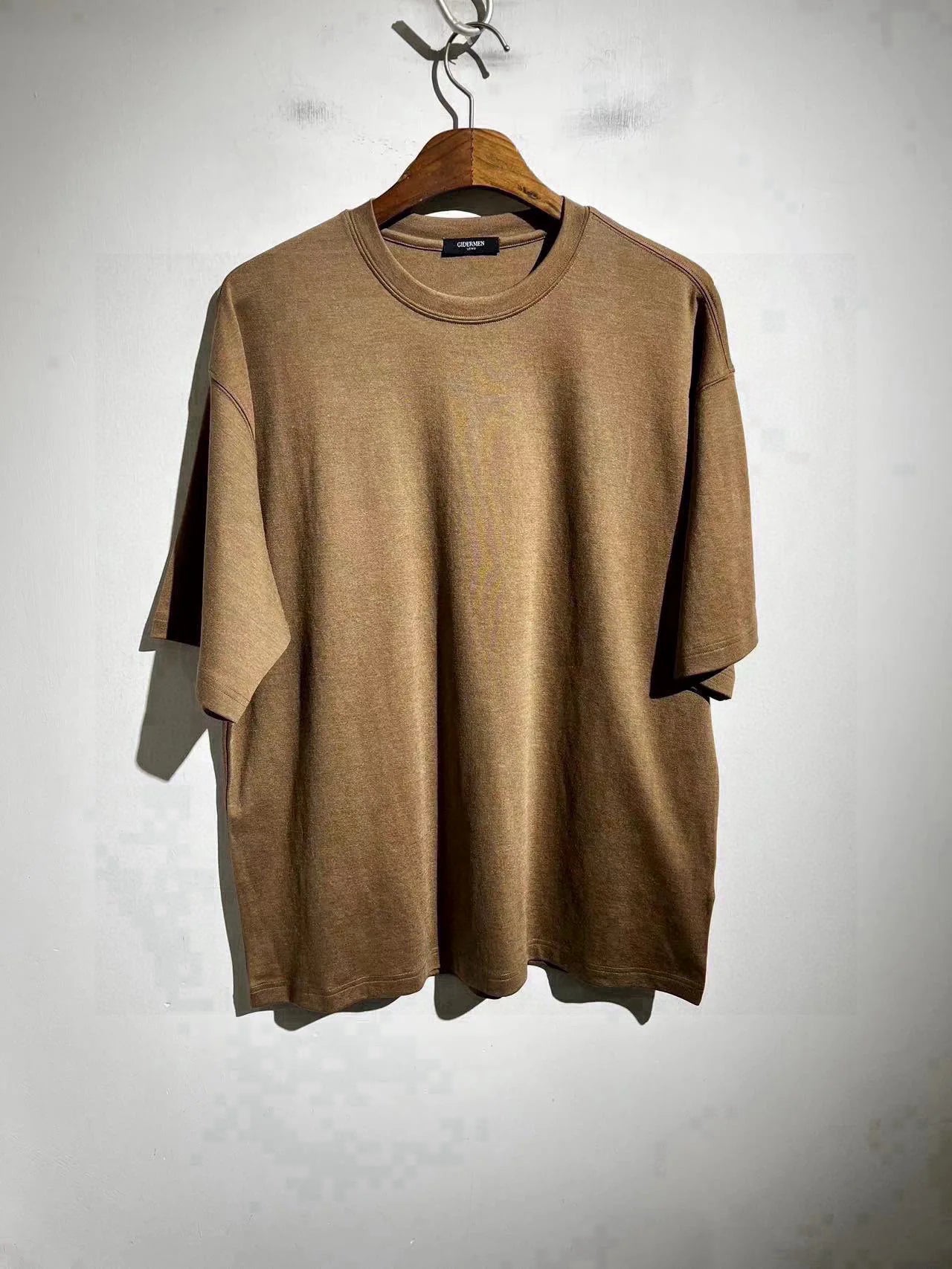 Slightly loose fit acetate cotton Tencel blend spring/summer skin friendly round neck casual short sleeved T-shirt