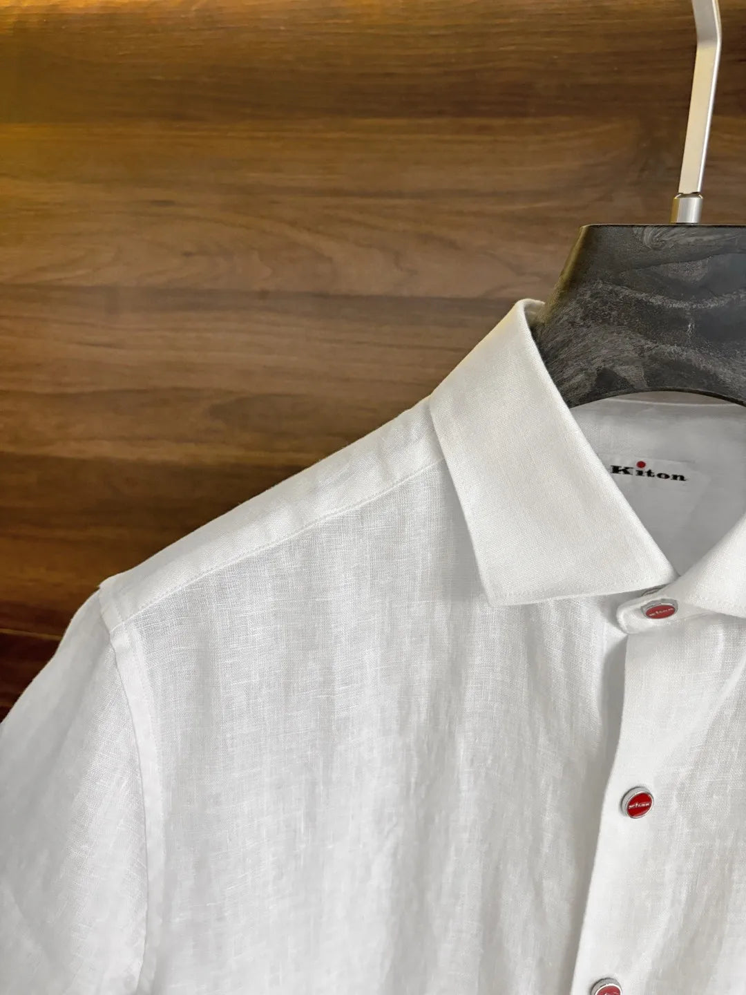 Italian Kiton European and American light luxury men's clothing 25 summer linen casual elegant short sleeved shirt