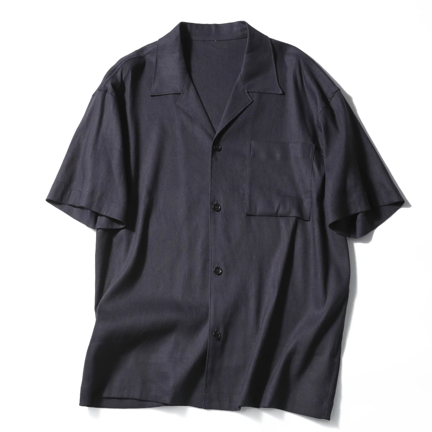2025 summer new men's high-end old money style linen short-sleeved shirt set lazy style two-piece set