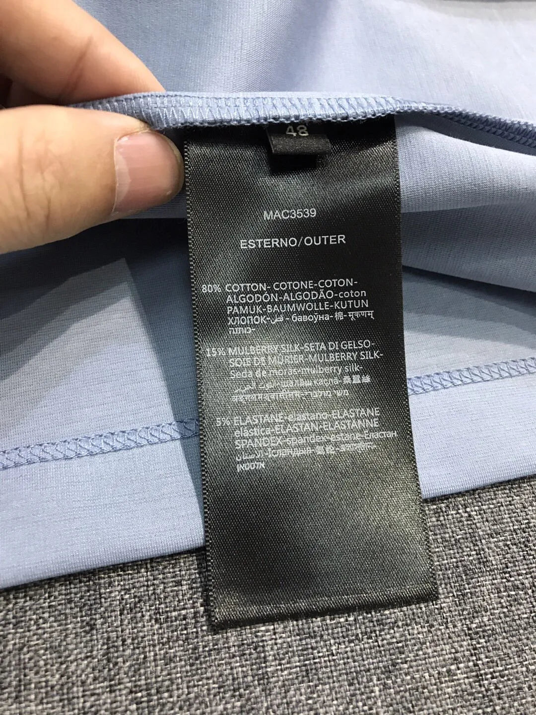 Italian LP European and American light luxury men's mulberry silk mixed cotton lapel short sleeved simple casual polo shirt