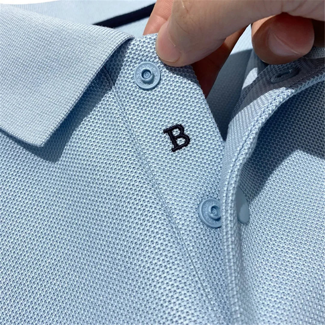 High-end quality, American horse cotton business casual lapel short-sleeved T-shirt polo shirt
