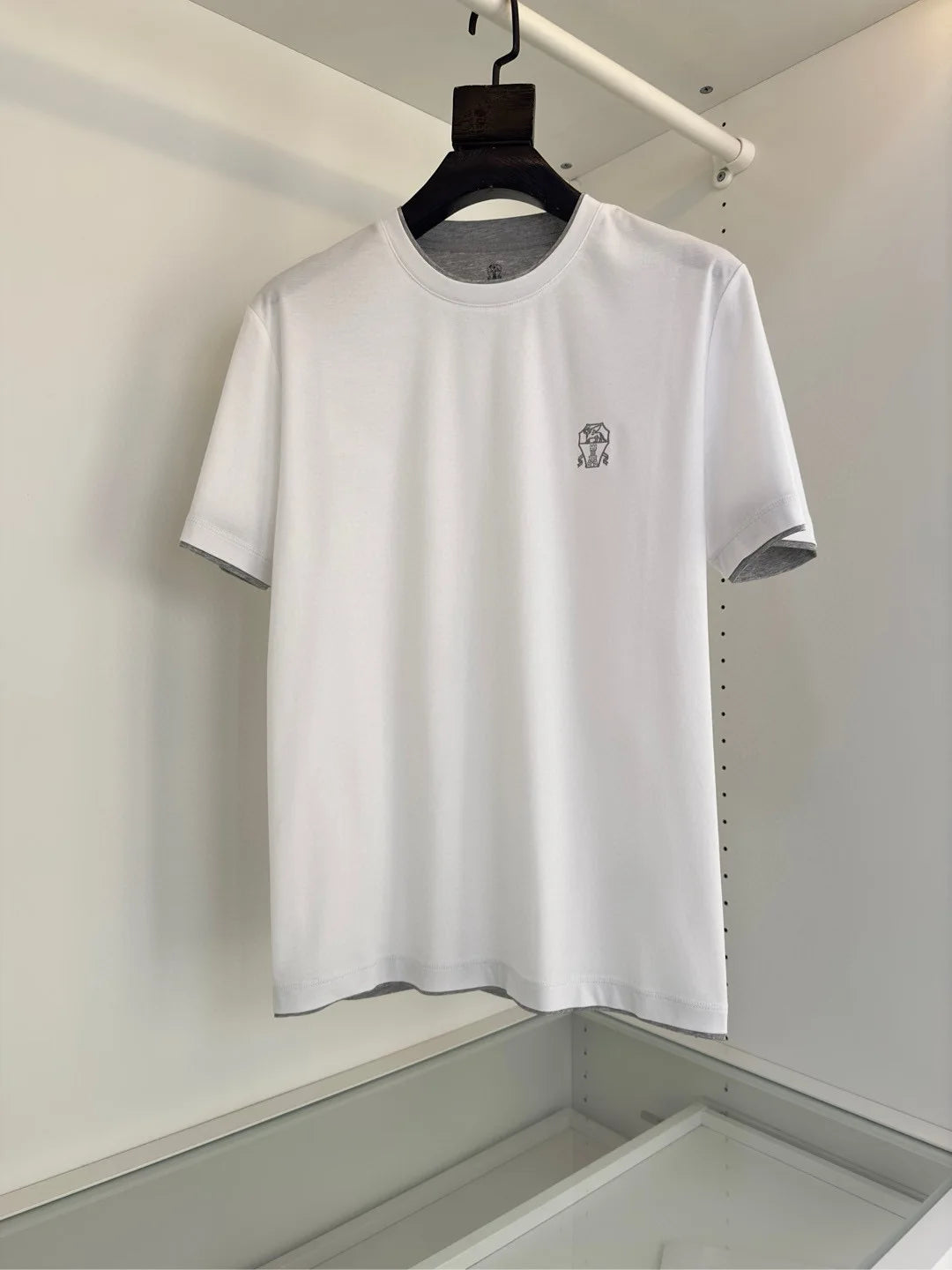 Italy BC men's clothing 25 summer new long-staple cotton breathable fake two fashion casual old money wind short-sleeved T-shirt