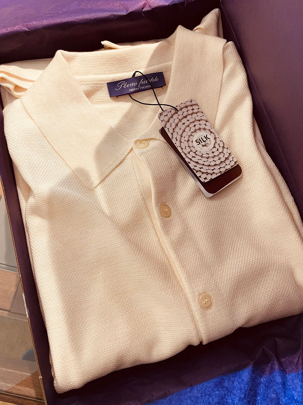 Elegant gentleman, autumn and winter fashion high-end Tencel long-sleeved shirt men's lapel wool knitted cardigan