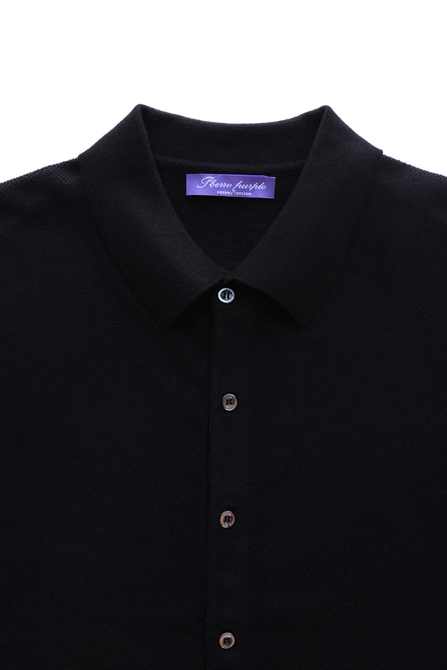 Elegant gentleman, autumn and winter fashion high-end Tencel long-sleeved shirt men's lapel wool knitted cardigan
