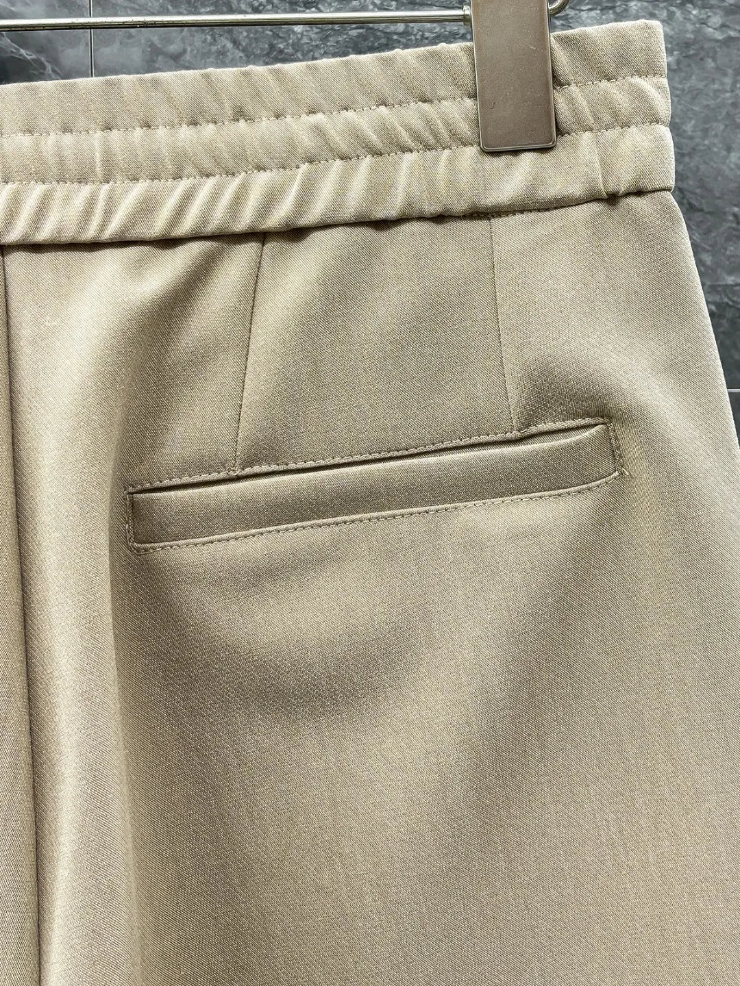Italian Kiton Simple and Versatile Elastic Waist Straight Leg Linen Casual Shorts