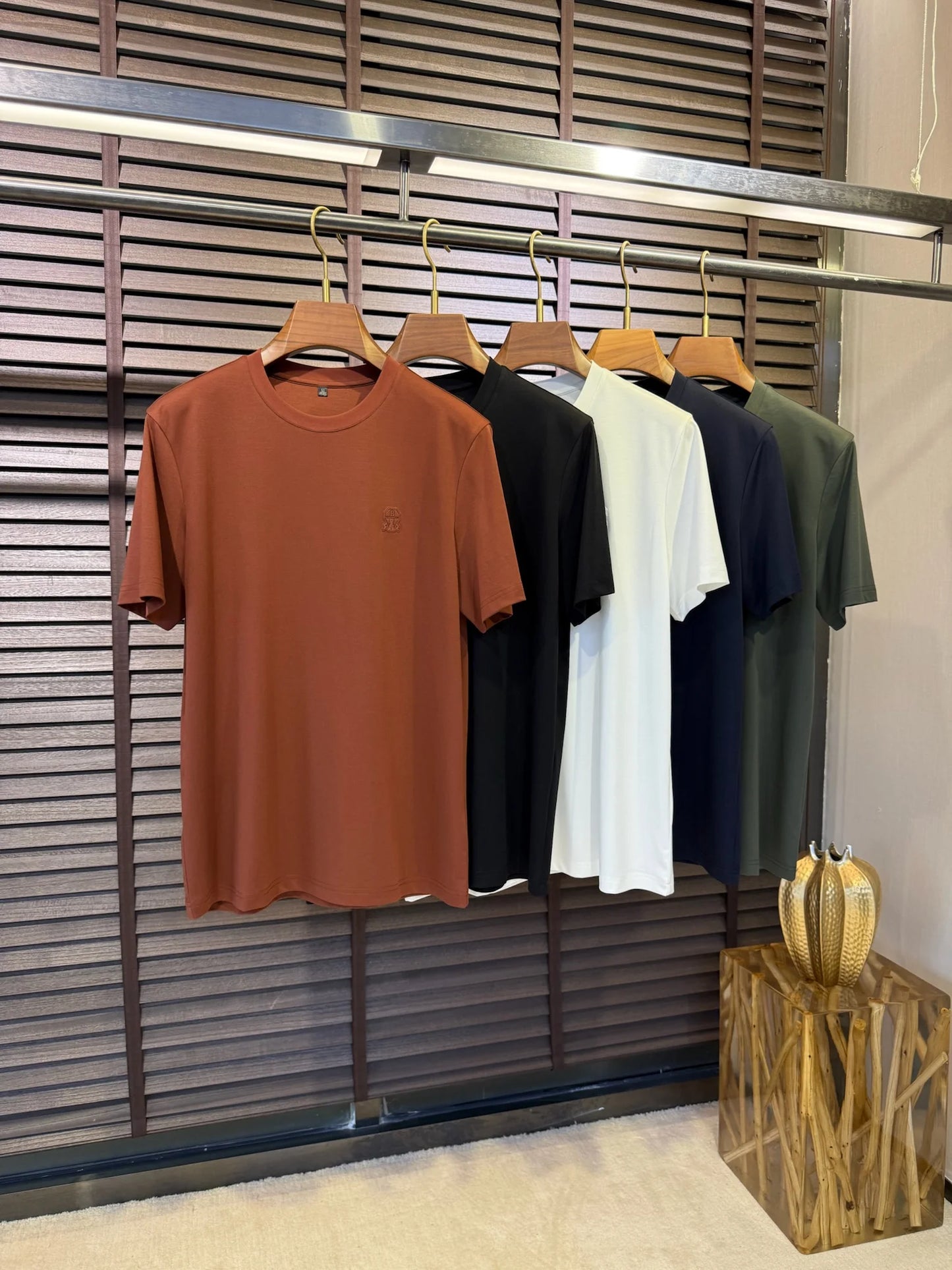 BC Men's Summer New Modal Spandex Breathable Solid Color Fashion Casual Old Money Wind Short Sleeve T-Shirt