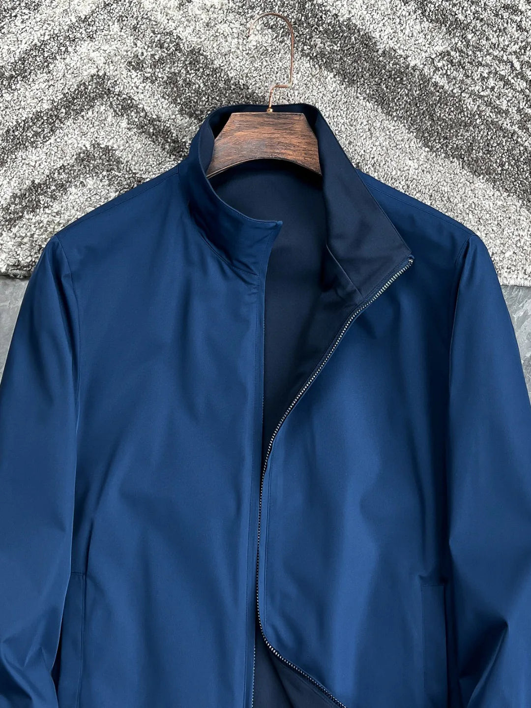 Italian LP men's early spring new fashion casual double-sided windproof wool stand-up collar jacket