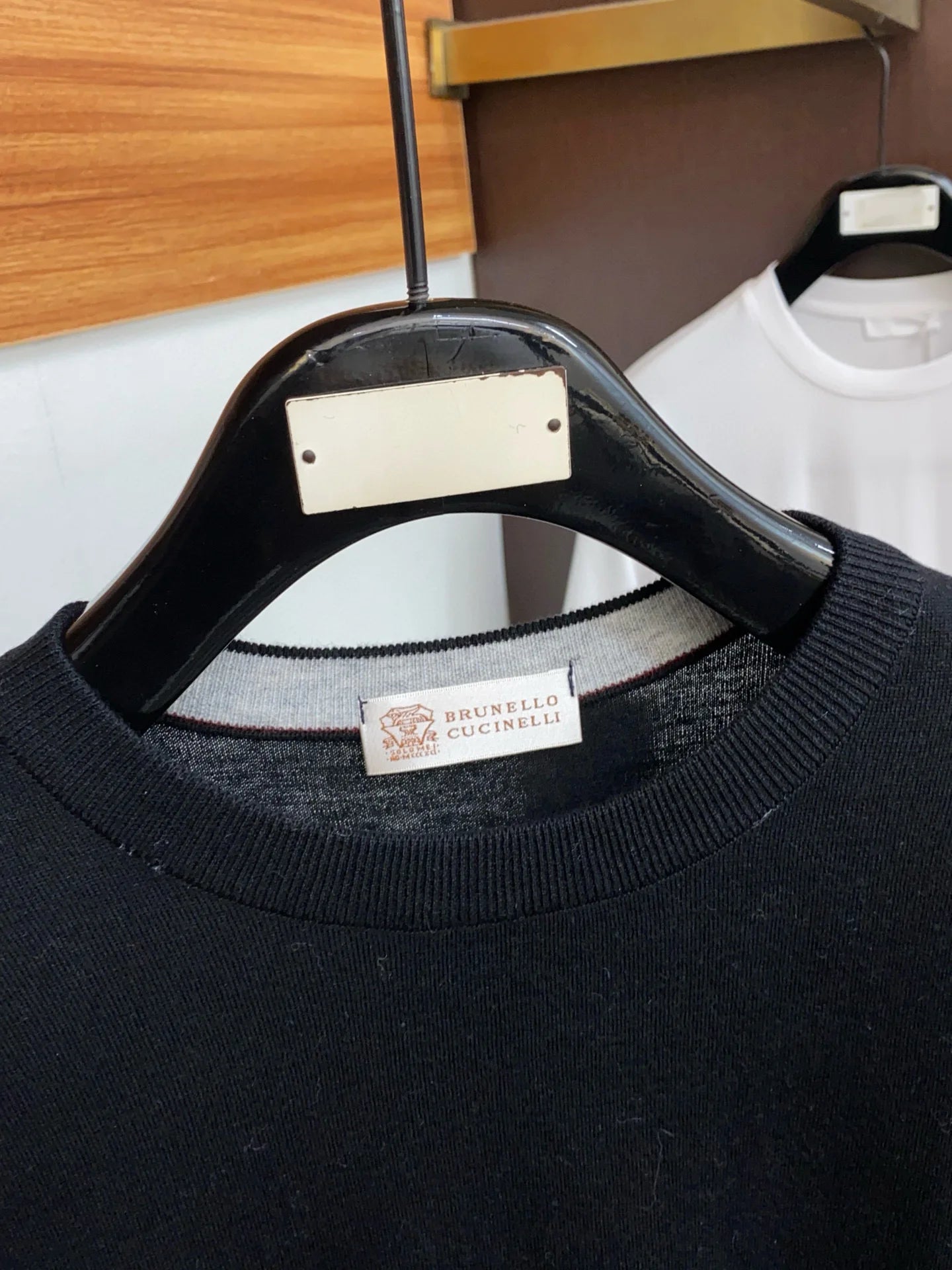 Italian BC men's cashmere yarn solid color knitted sweater