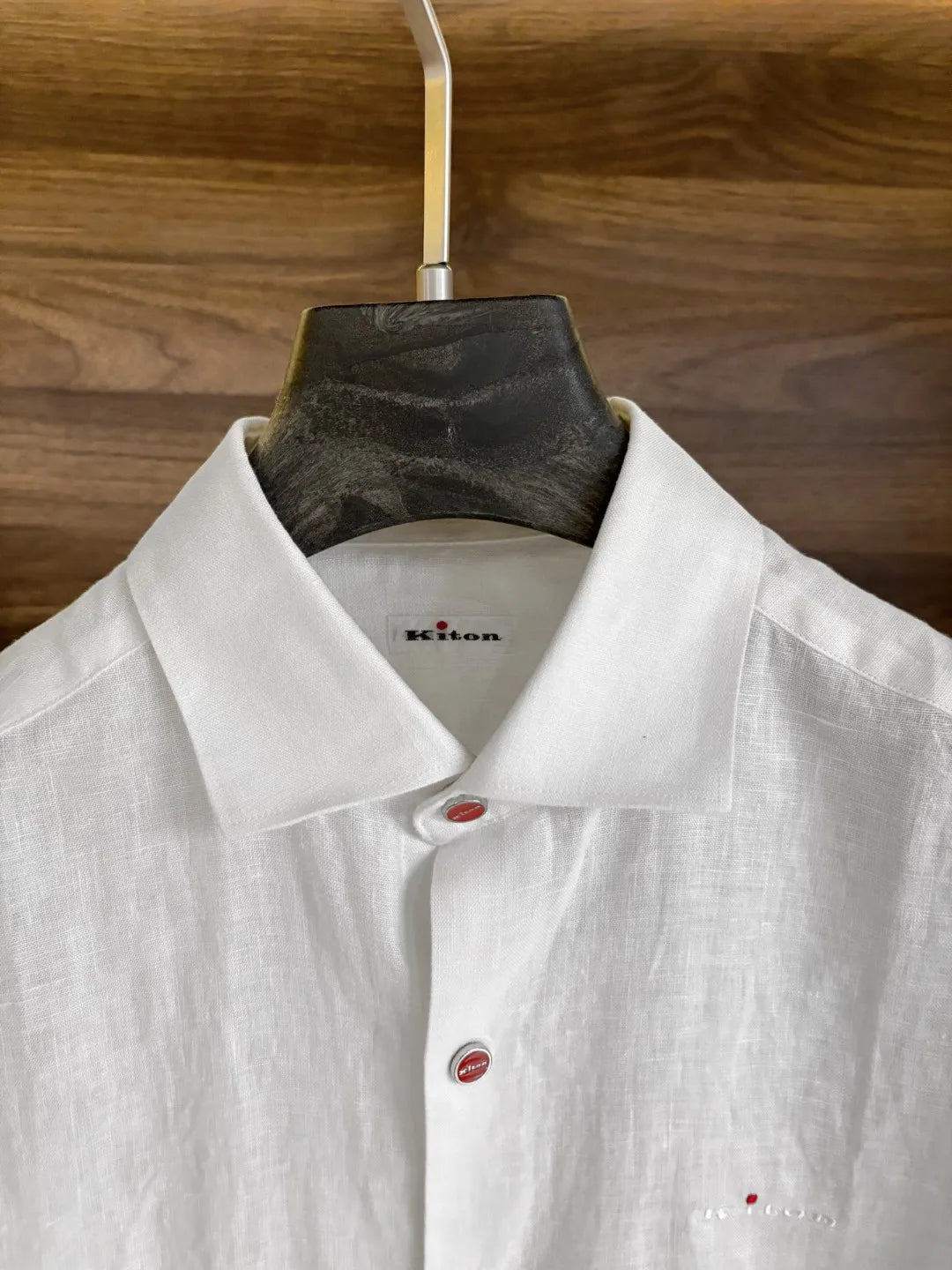 Italian Kiton European and American light luxury men's clothing 25 summer linen casual elegant short sleeved shirt