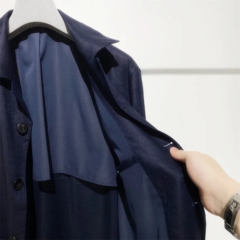 High luxury heavy series, light and breathable texture, temperament gentleman business casual linen loose jacket