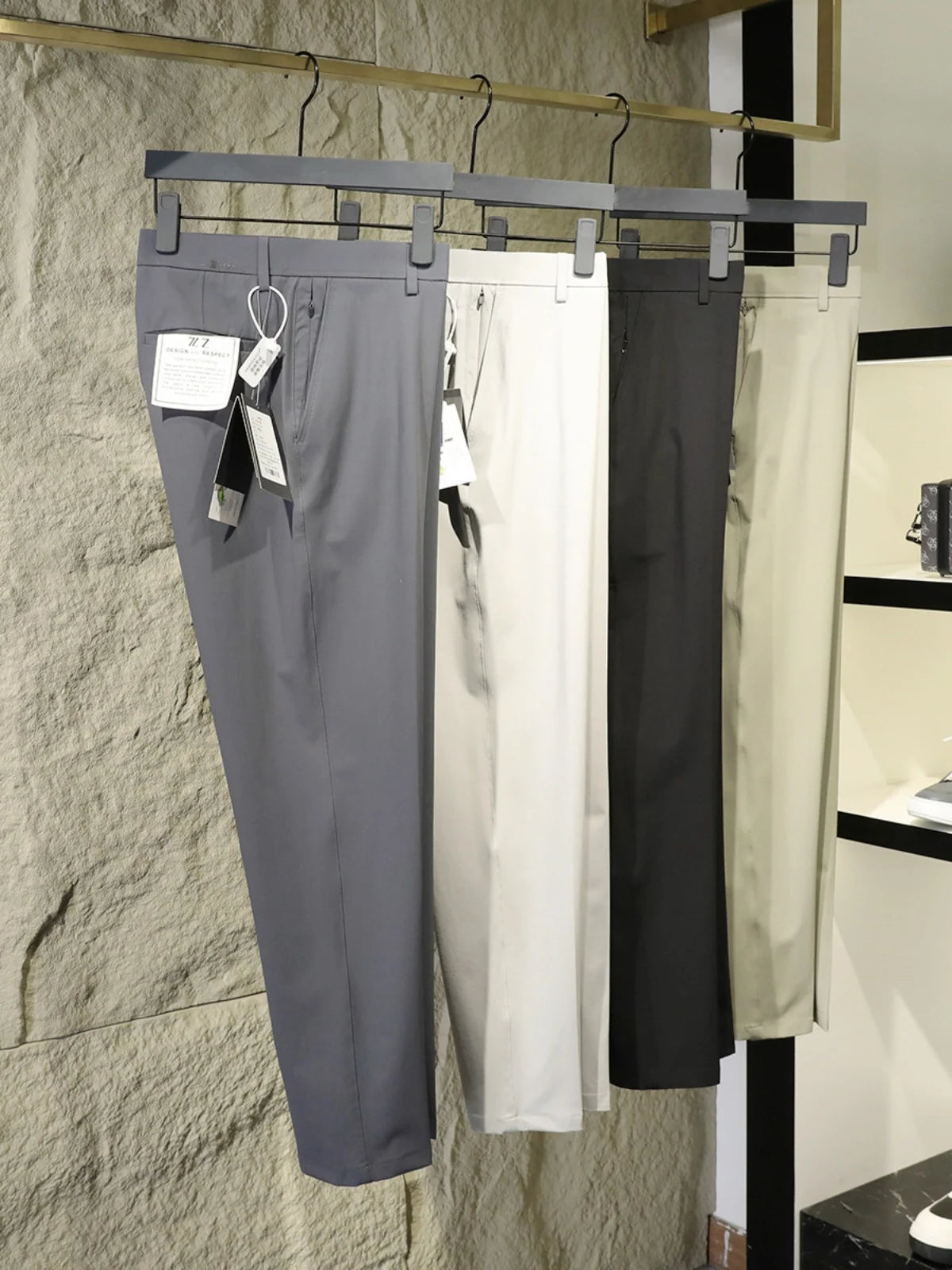 Italian light luxury ZZ 2025 summer new business casual trousers elastic three-proof anti-wrinkle quick-drying trousers