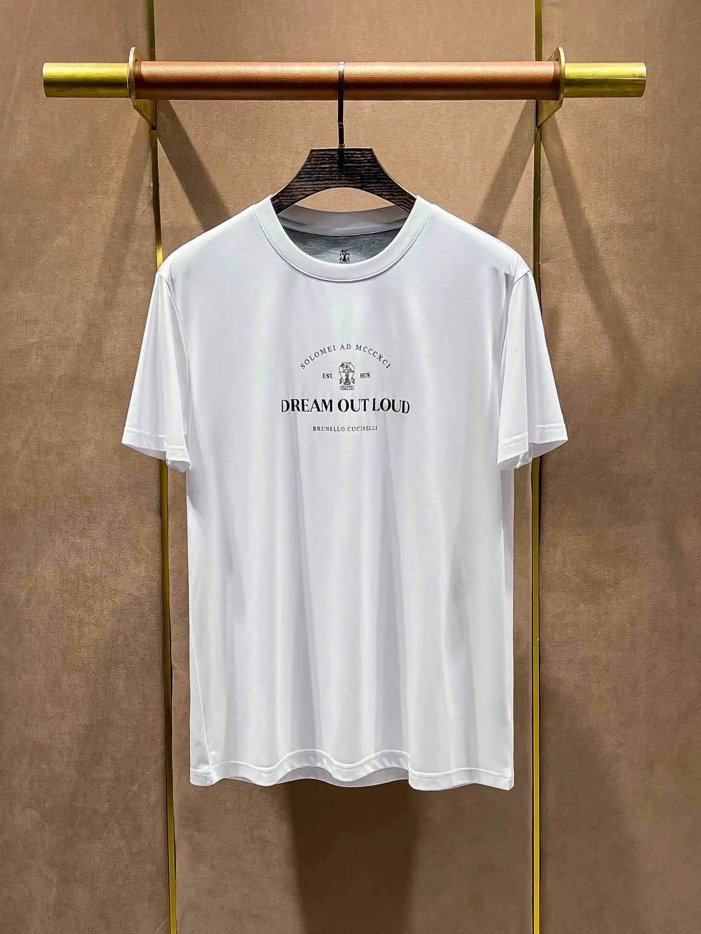 Italy BC men's clothing summer new cotton breathable solid color fashion casual old money wind round neck short sleeve T-shirt