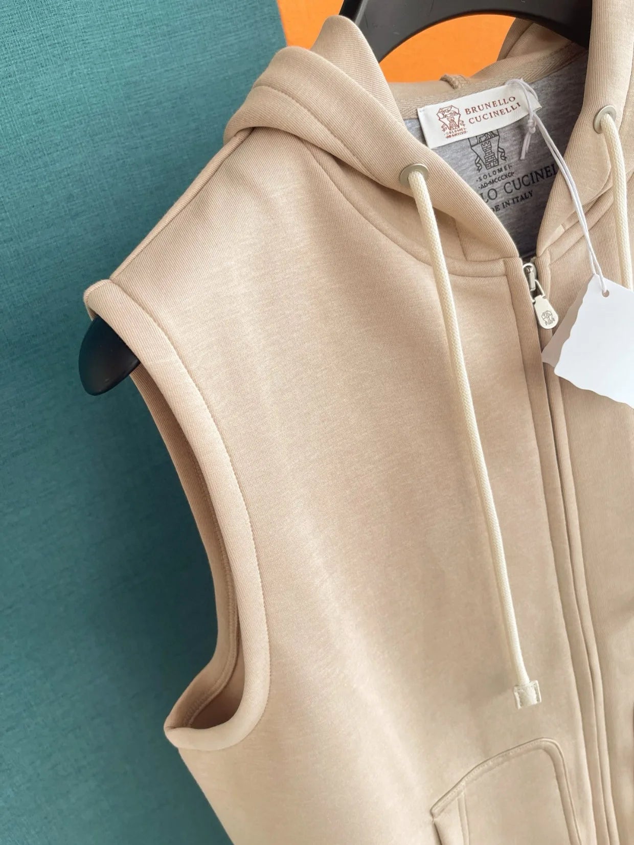 Italy BC old money style men's clothing autumn and winter new Tencel space cotton fabric business leisure hooded vest jacket