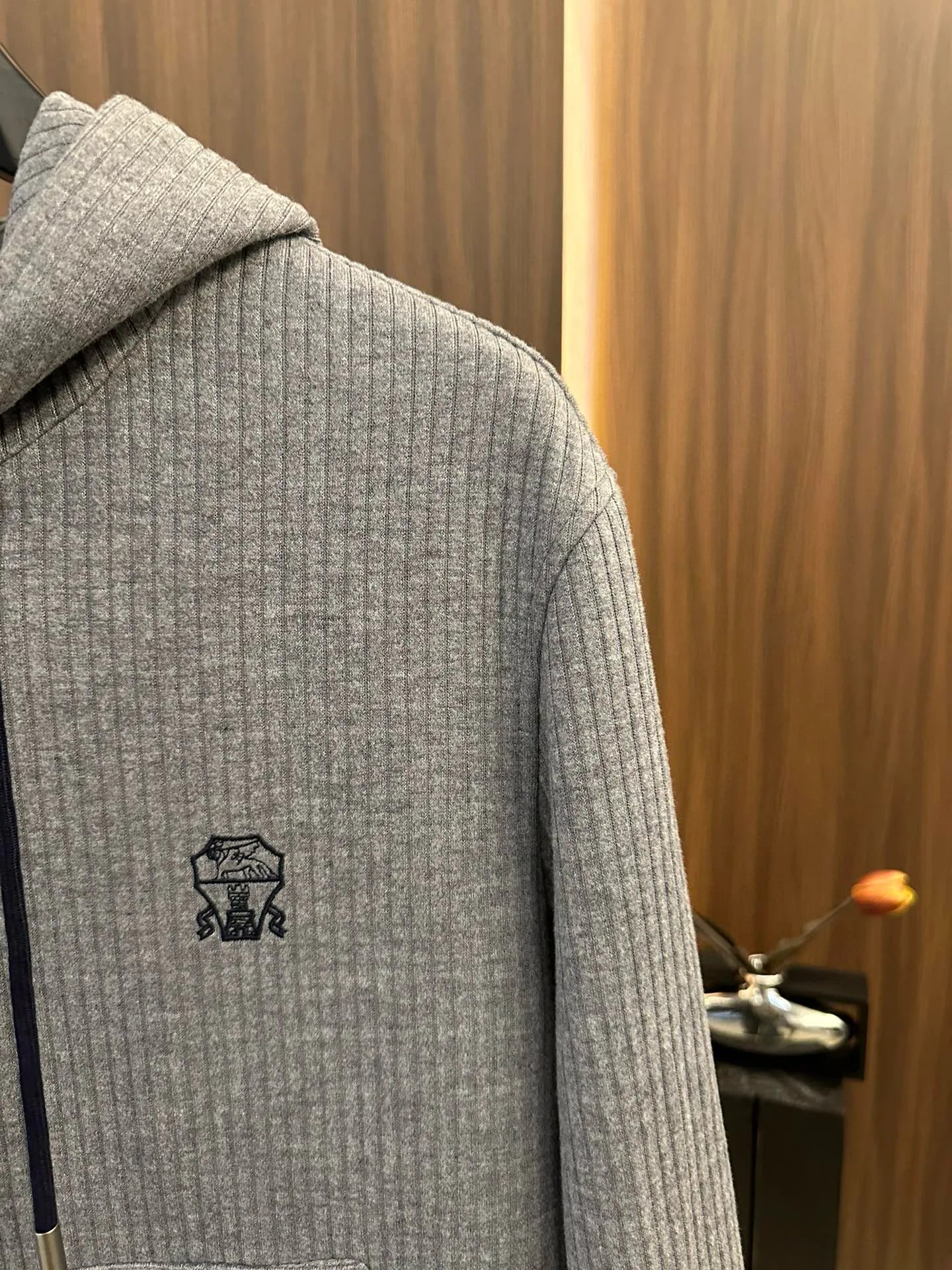 Italy BC old money style men's clothing 24 autumn and winter new wool stripe fashion business casual hooded jacket