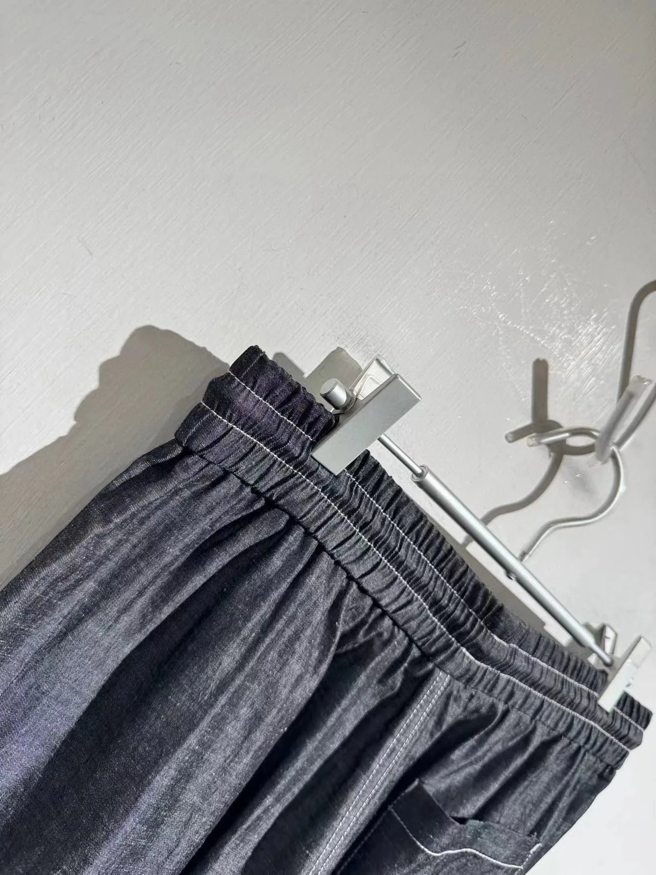 Drape and breathable 25 spring new elastic elastic waist loose Tencel linen straight casual pants